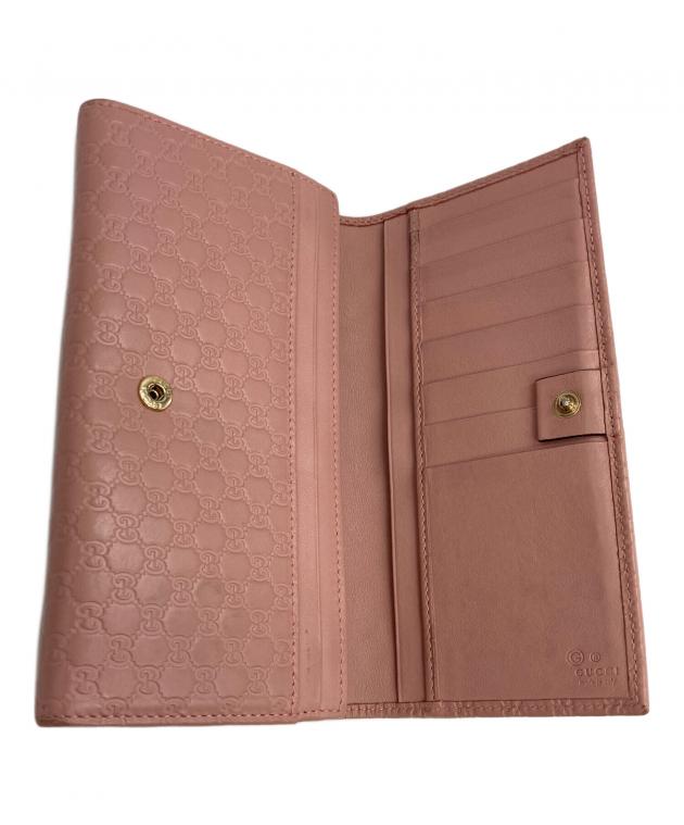 中古・古着通販】GUCCI (グッチ) マイクログッチシマ 長財布 ピンク