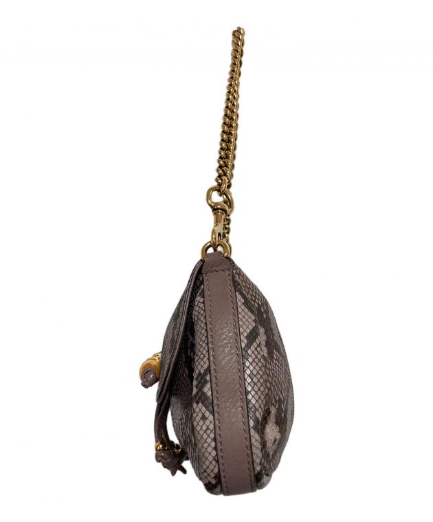 中古・古着通販】GUCCI (グッチ) パイソンレザーハンドバッグ パープル