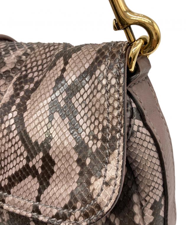 中古・古着通販】GUCCI (グッチ) パイソンレザーハンドバッグ パープル