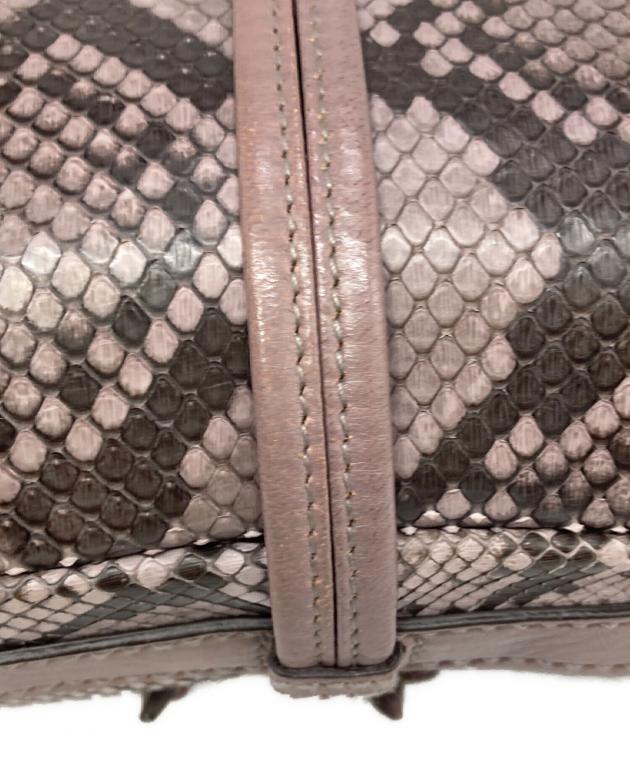 中古・古着通販】GUCCI (グッチ) パイソンレザーハンドバッグ パープル