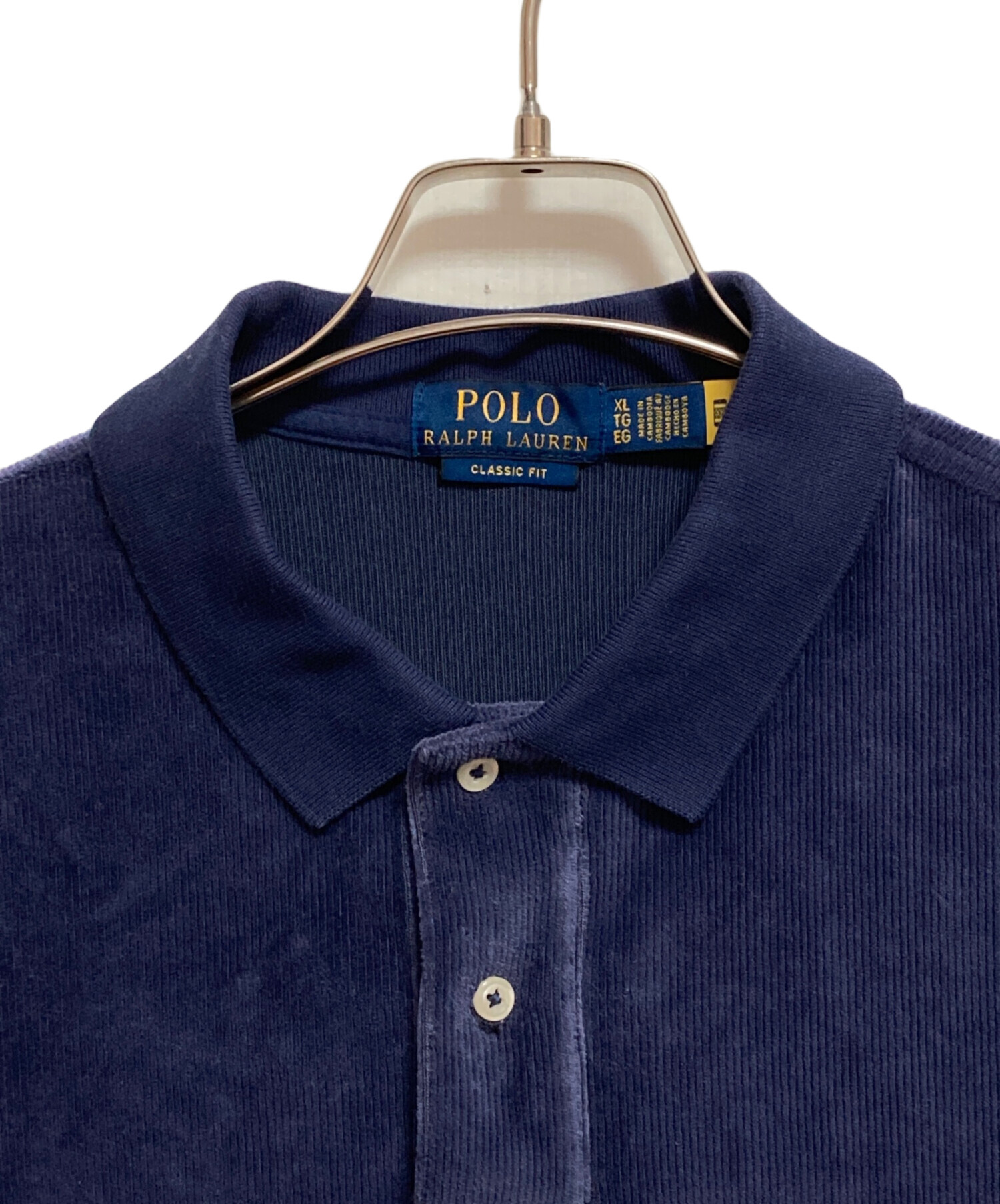 Polo Ralph Lauren ポロシャツ ネイビー コーデュロイ 中古・古着通販】POLO RALPH LAUREN (ポロ・ラルフローレン