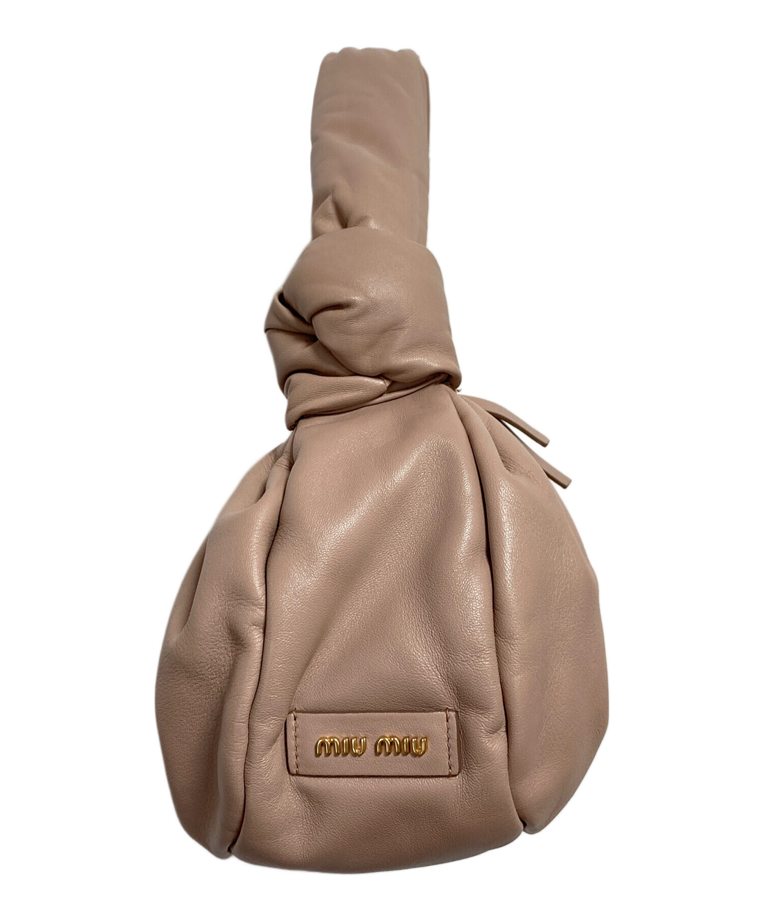中古・古着通販】MIU MIU (ミュウミュウ) ギャザーハンドバッグ ピンク 