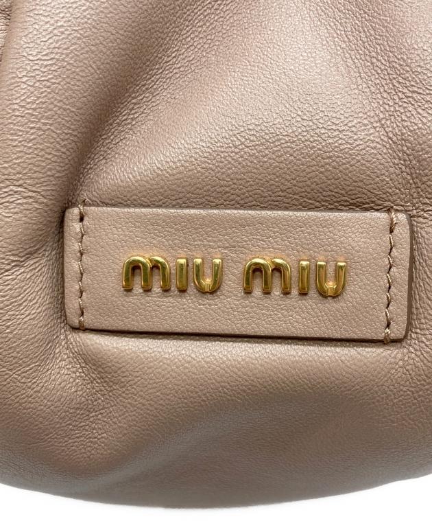 中古・古着通販】MIU MIU (ミュウミュウ) ギャザーハンドバッグ ピンク