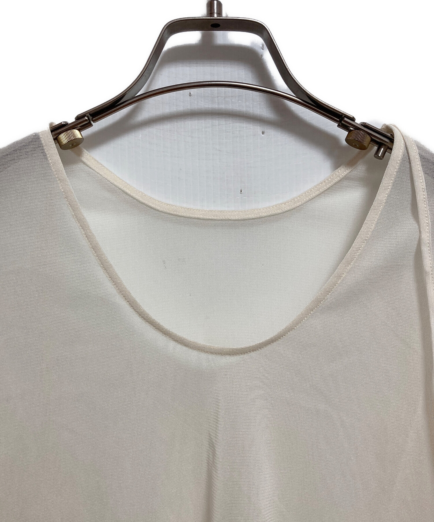 中古・古着通販】anuke (アンヌーク) 2way Sheer Tops アイボリー