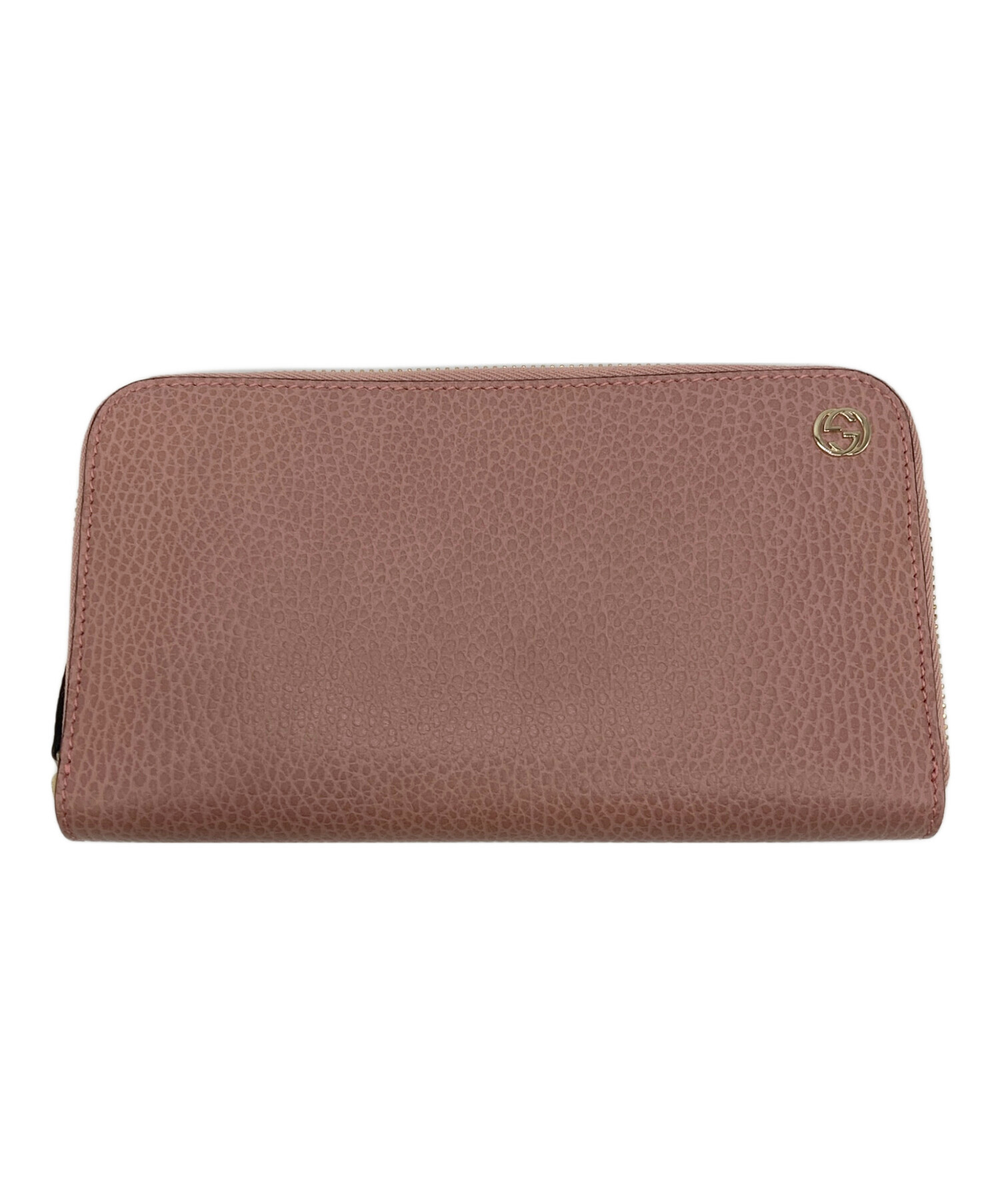 グッチ 長財布 ラウンドファスナー リボン 革 GG インターロッキング ピンク 中古・古着通販】GUCCI (グッチ) インターロッキング ラウンド