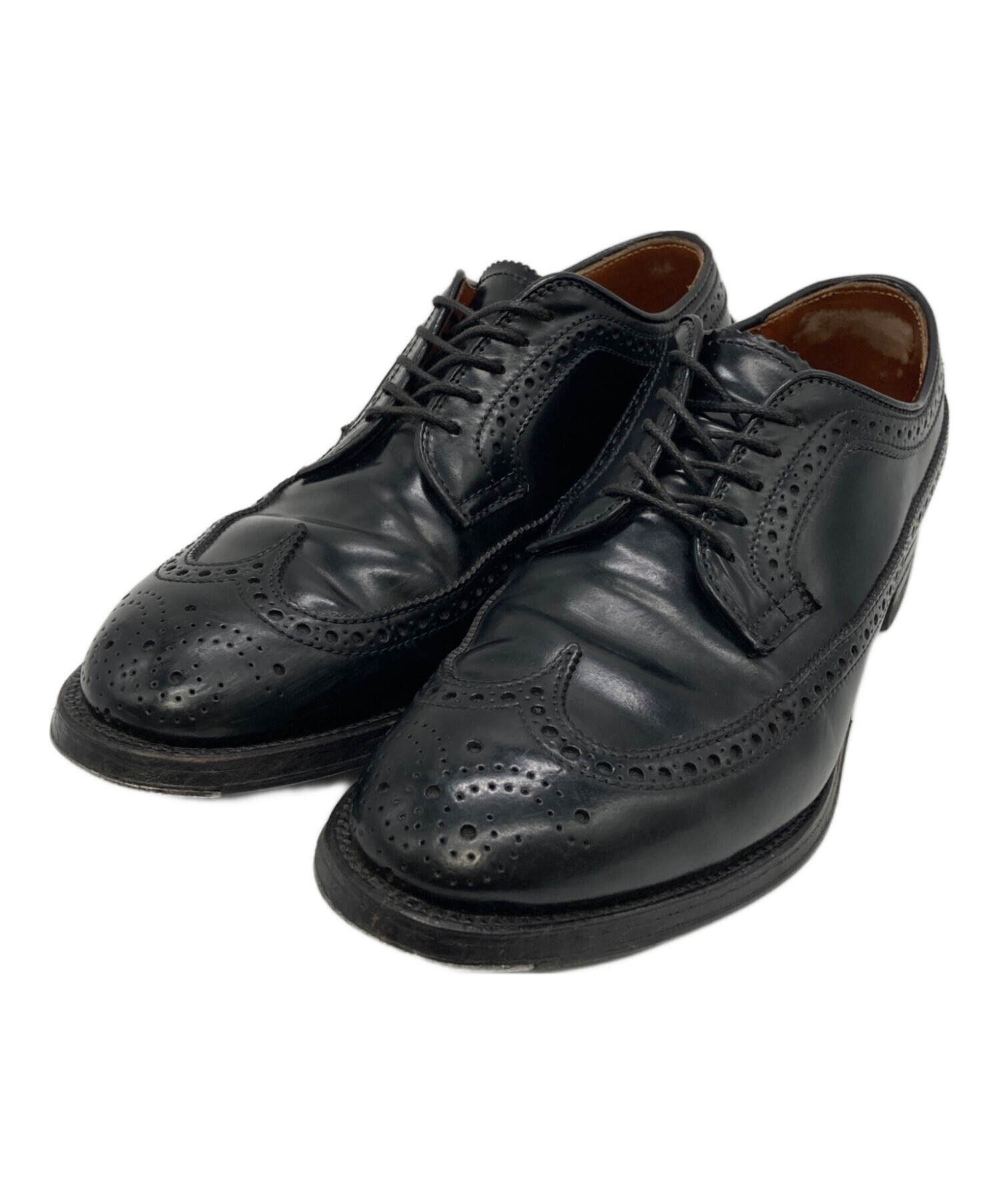ALDEN ビジネス・ドレスシューズ 8 1/2(26.5cm位) 黒 【古着】【中古】 中古・古着通販】Alden (オールデン) ブラックコードバンウィング