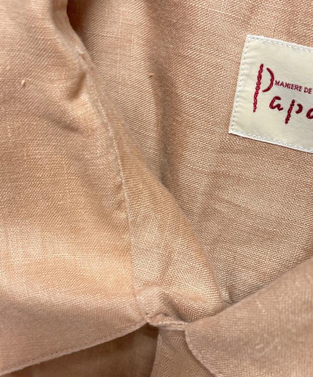 中古・古着通販】PAPAS (パパス) ロゴ刺繍リネンオープンカラーシャツ