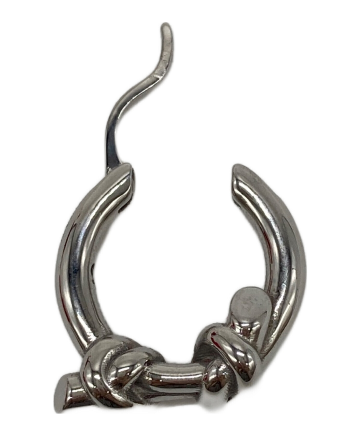 DIESEL ノットデザイン フープピアス シルバーカラー 中古・古着通販】DIESEL (ディーゼル) ノットデザインフープピアス