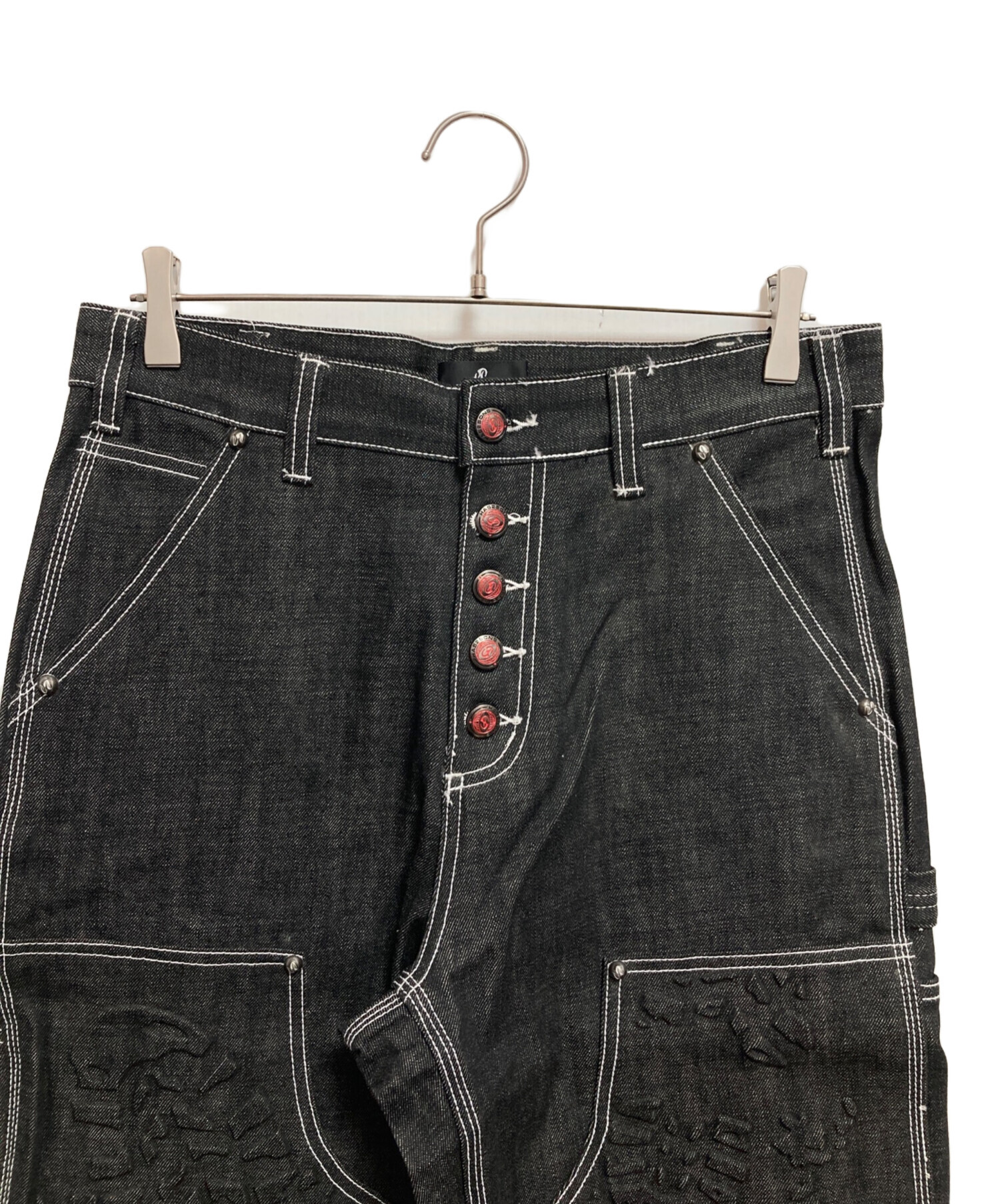 HAS2SONS 総柄 スタッズ デニム パンツ 中古・古着通販】HAS2SONS (ハズツーソンズ) デニムペインターパンツ