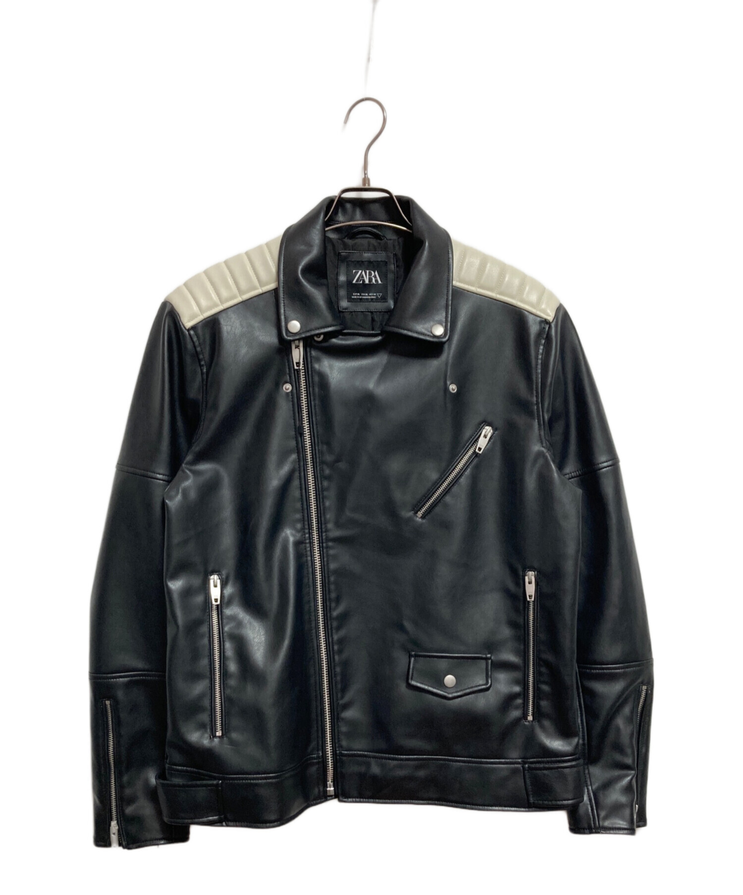 中古・古着通販】ZARA (ザラ) ダブルライダースジャケット ブラック