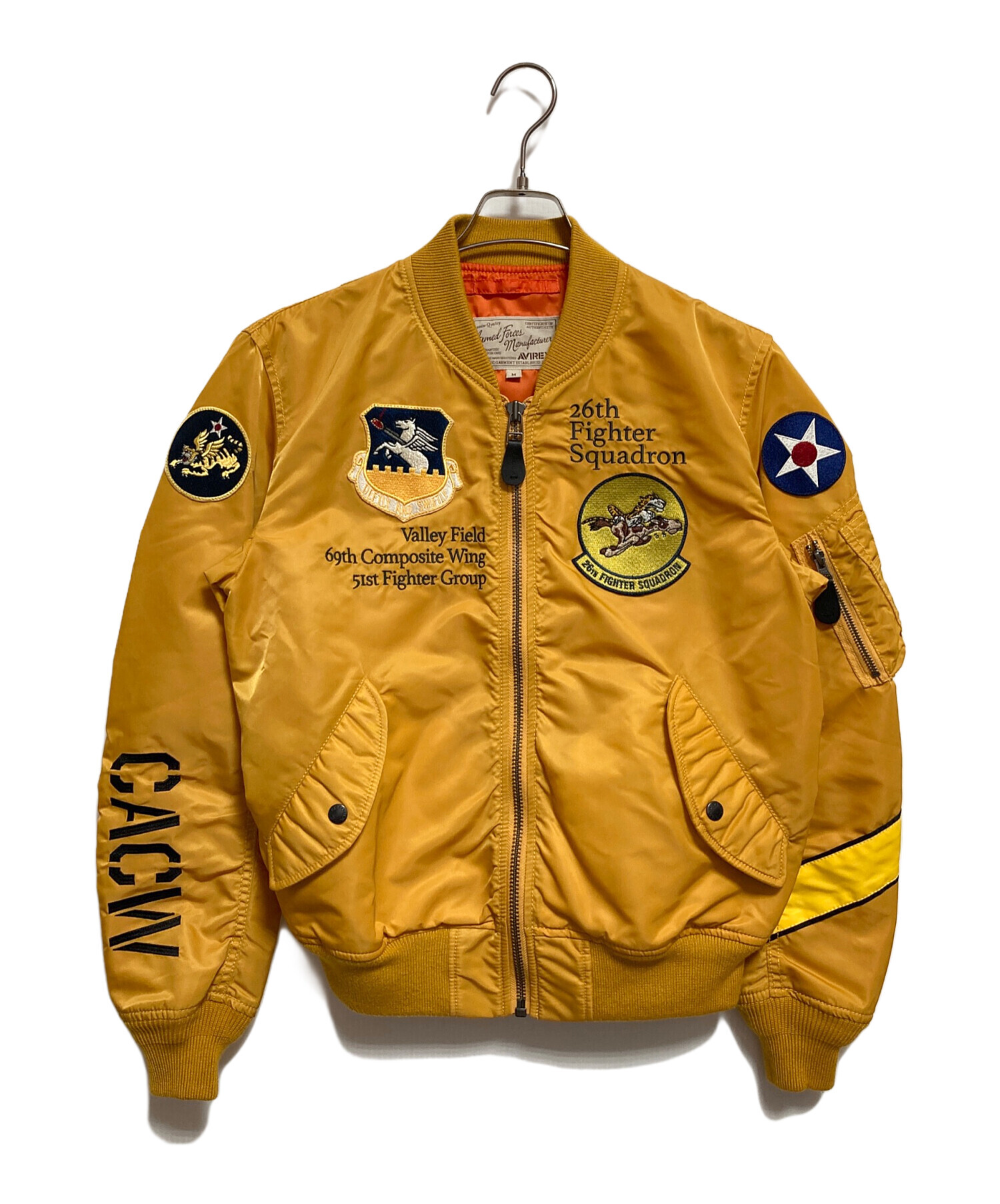AVIREX35周年ANNIVERSARY MA-1ジャケット イエロー 中古・古着通販】AVIREX (アヴィレックス) TIGER&MUSTANG MA-1