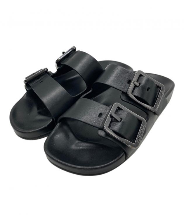 BALENCIAGA 足形デザイン サンダル ブラック 中古・古着通販】BALENCIAGA (バレンシアガ) Mallorca Sandal Flat