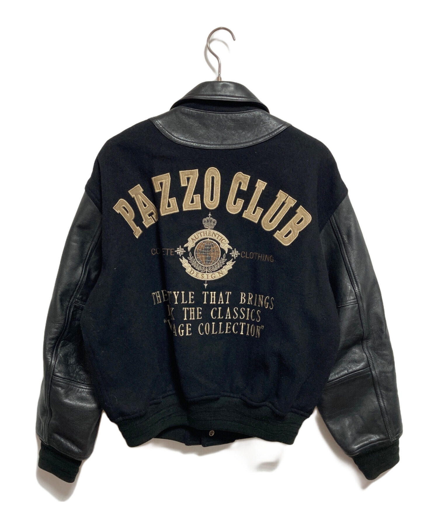 中古・古着通販】PAZZO (パッゾ) レザー切替スタジャン ブラック