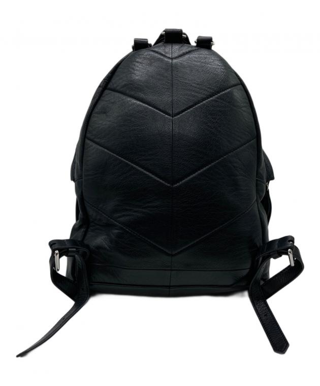 DIESELブラックレザーリュック 断捨離 中古・古着通販】DIESEL (ディーゼル) レザーリュック ブラック