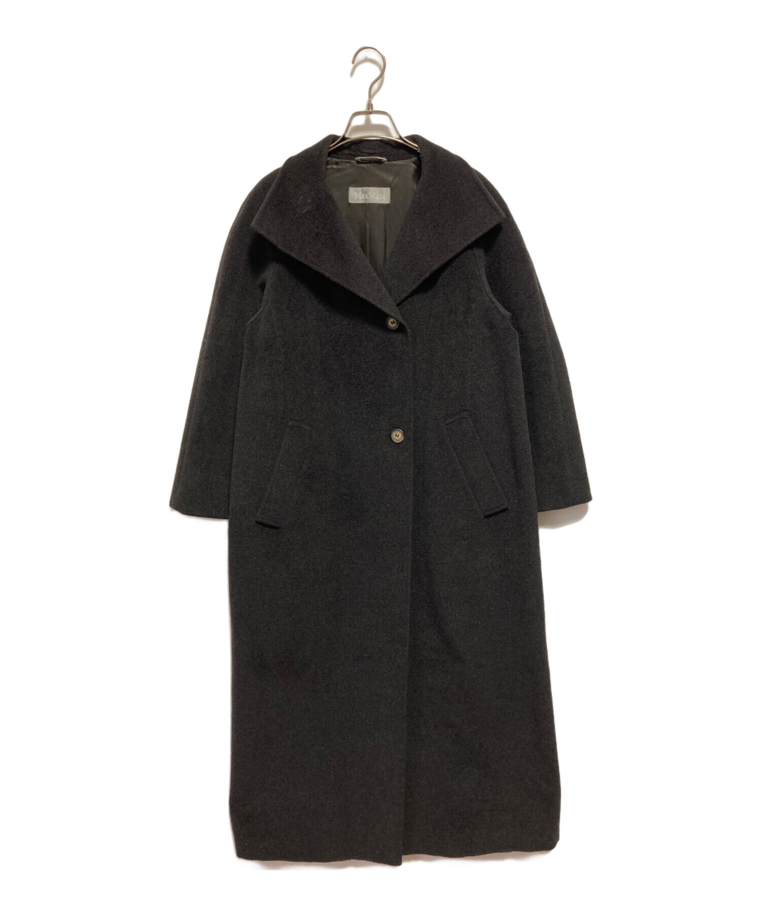 中古・古着通販】MaxMara (マックスマーラ) ウールロングコート グレー 中古・古着通販】MaxMara (マックスマーラ) ウールロングコート グレー