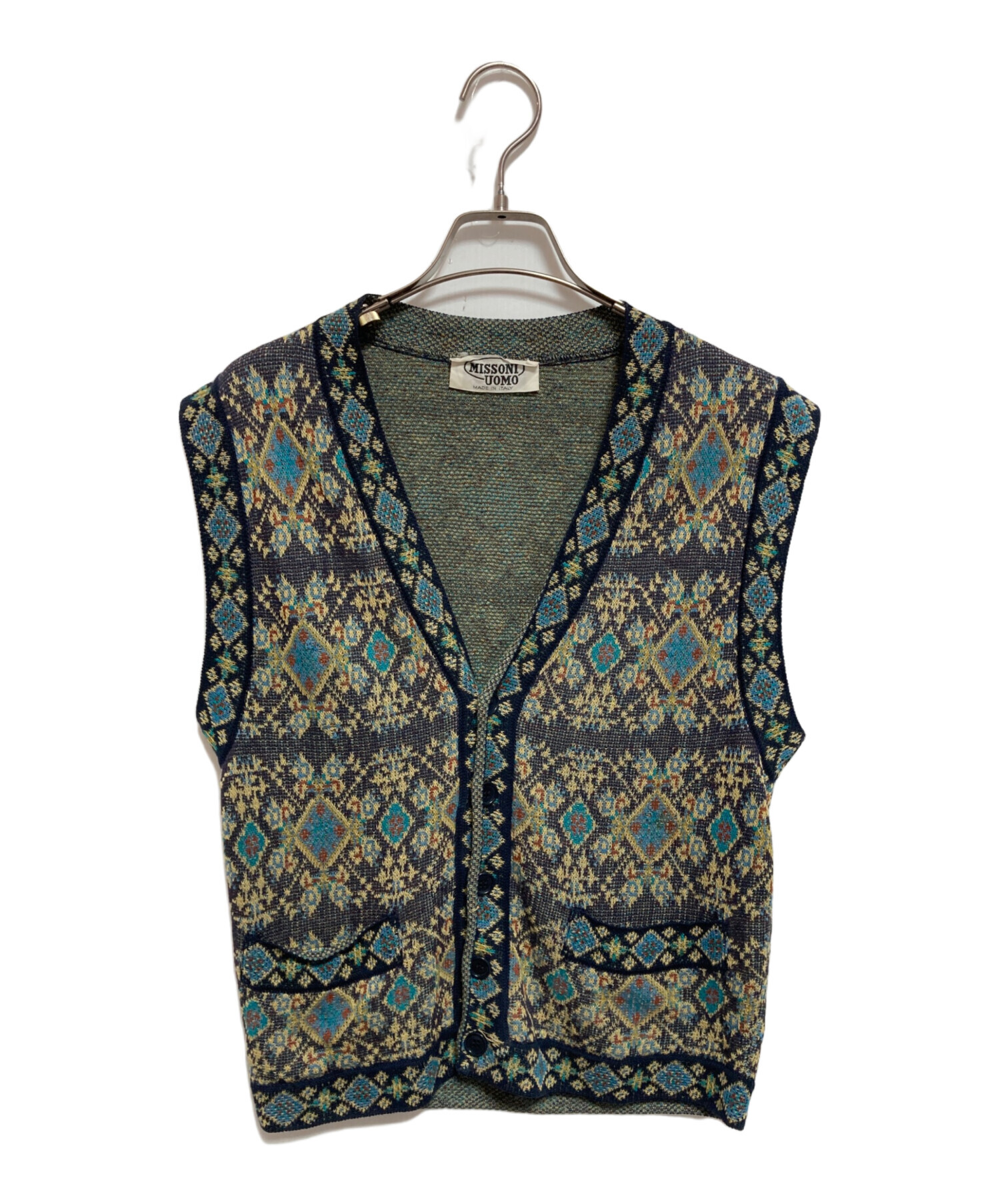 MISSONI ミッソーニ コットンニットベスト PARIS 中古・古着通販】MISSONI UOMO (ミッソーニウオモ) ニットベスト