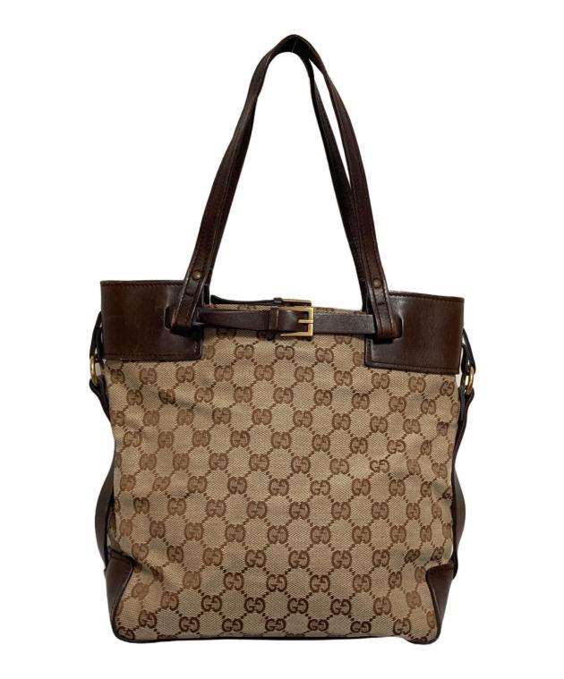 中古・古着通販】GUCCI (グッチ) GGキャンバス トートバッグ ベージュ