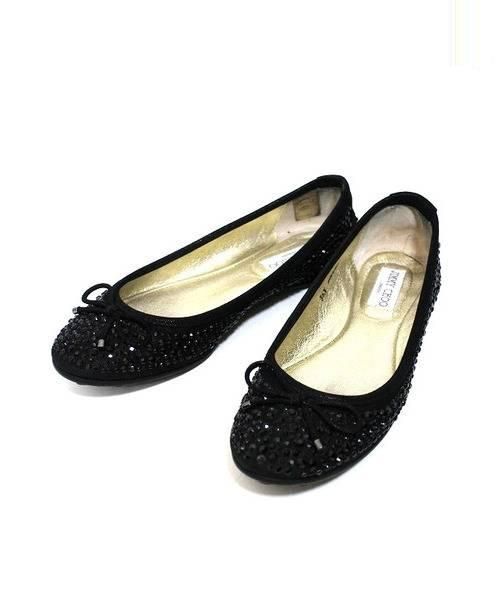 JIMMY CHOO☆ストーン フラットシューズ 中古・古着通販】JIMMY CHOO (ジミーチュウ) ストーン装飾フラット