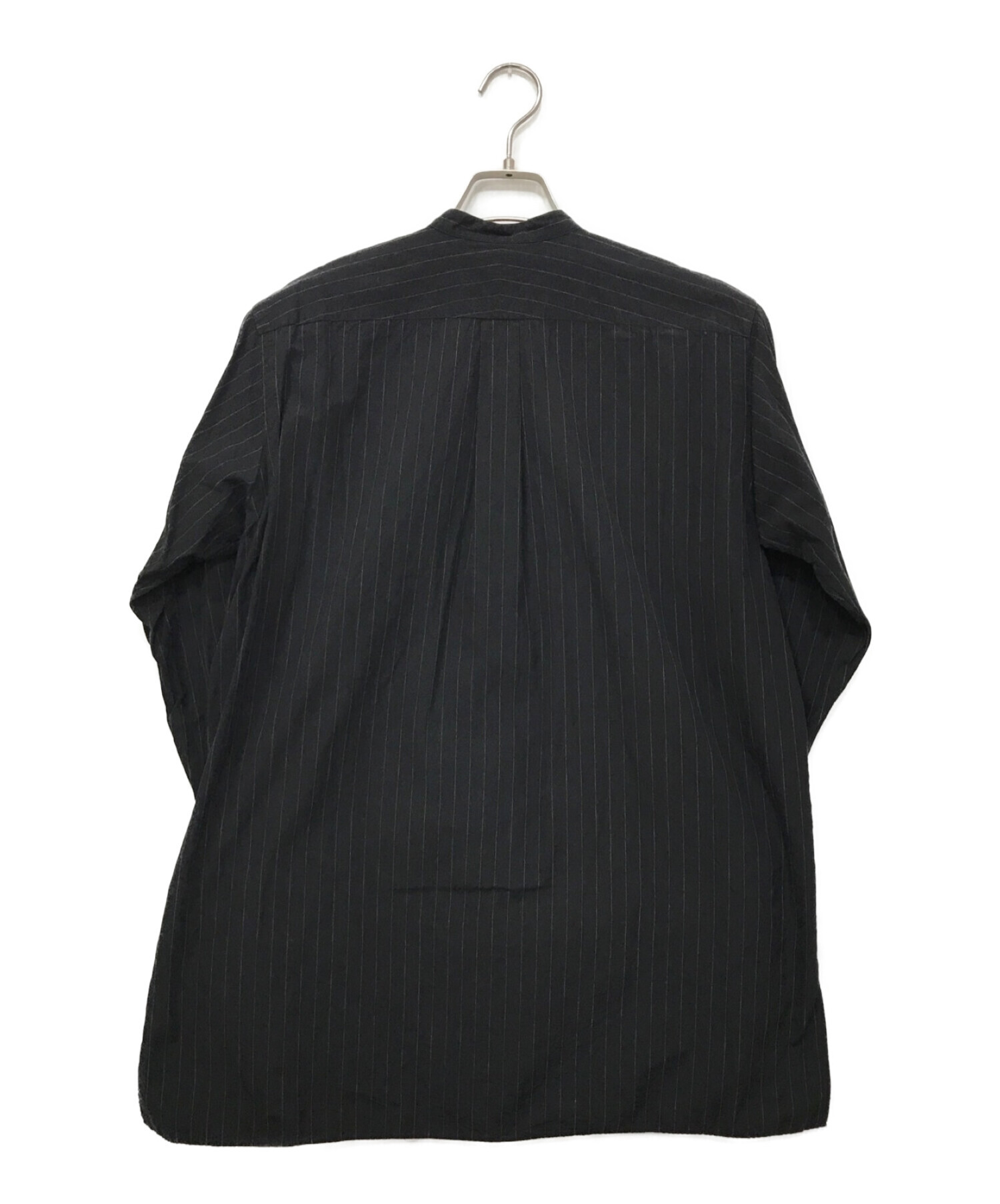 comoli ロンドンストライプバンドカラーシャツ size2 COMOLI】Silk