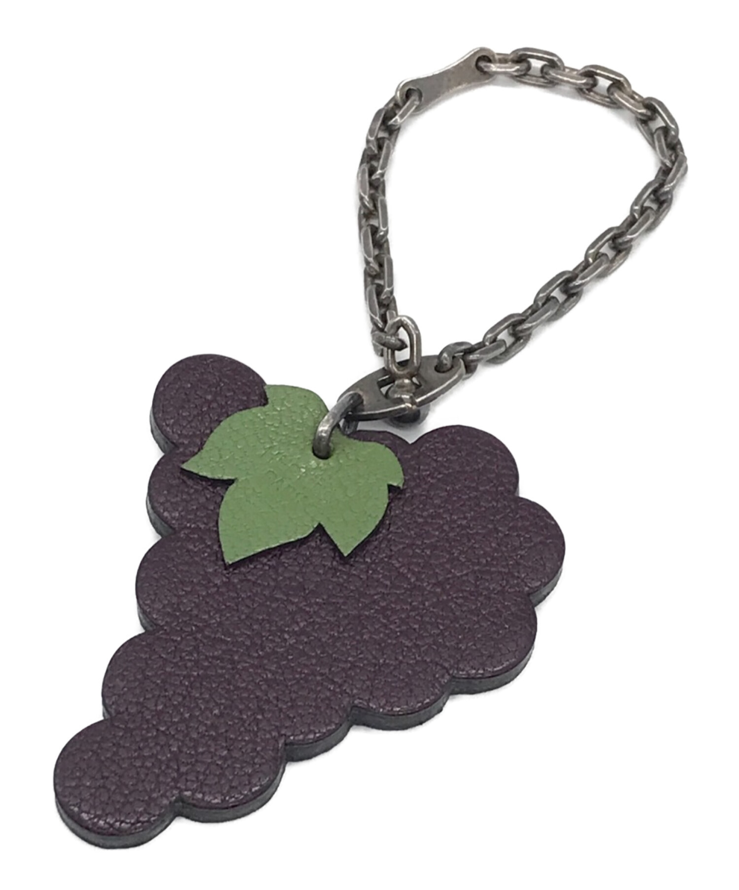 HERMES エルメス フルーツ ポルトクレ プラム レザー キーホルダー