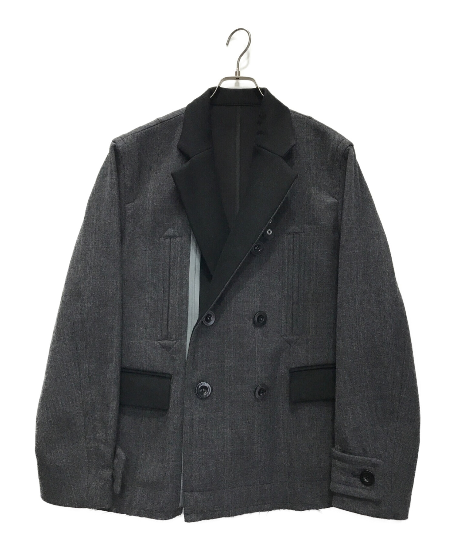 中古・古着通販】sacai (サカイ) CHECK BONDING JACKET ブラック