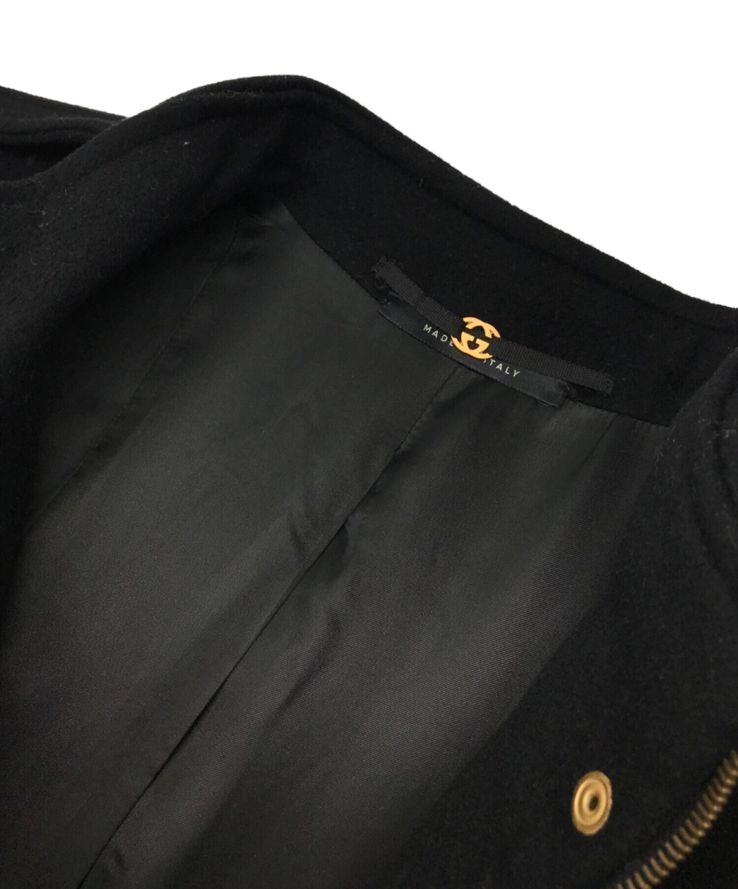 中古・古着通販】GUCCI (グッチ) スタンドカラーコート ブラック 