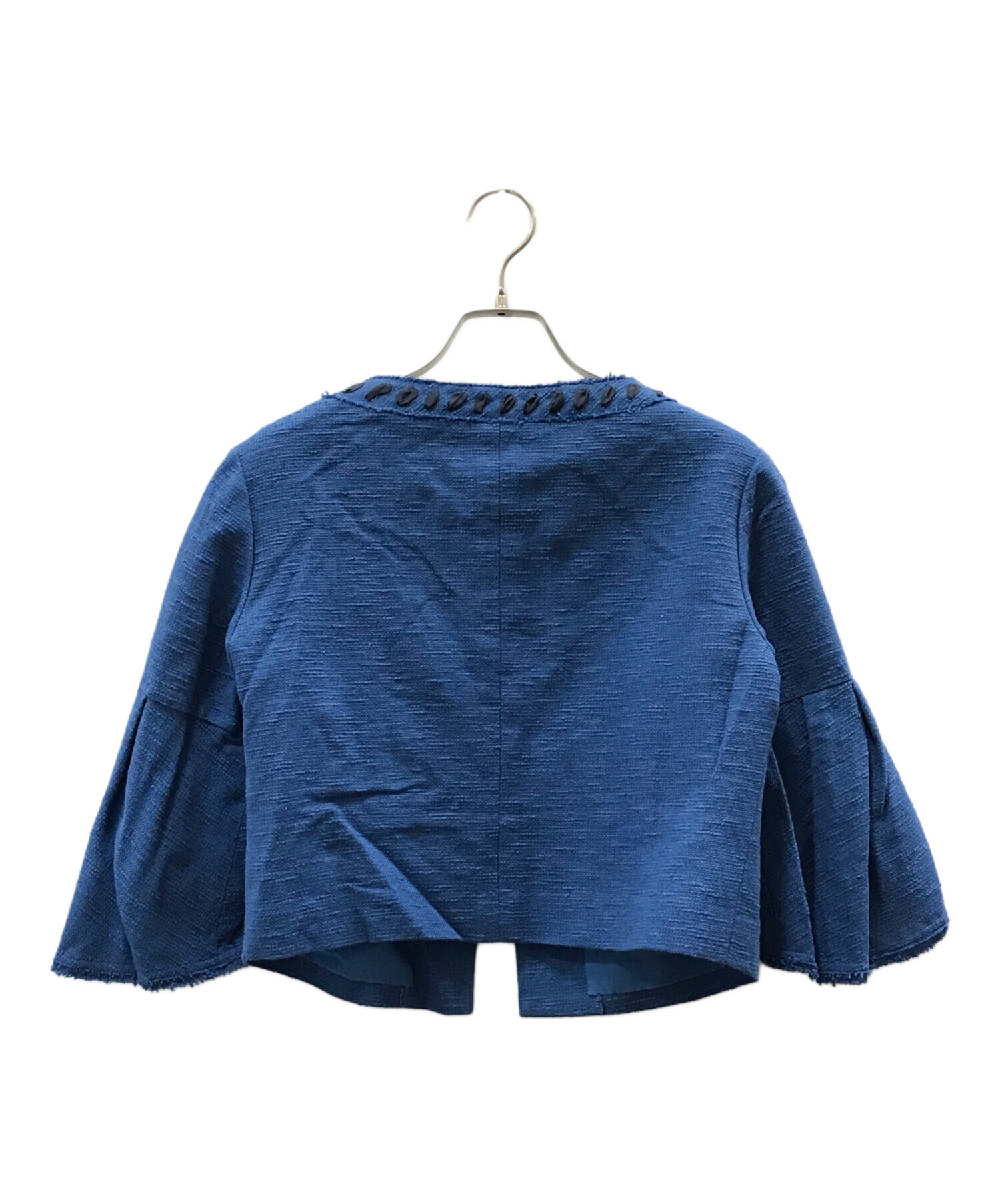 中古・古着通販】Rene (ルネ) ノーカラージャケット ブルー サイズ:36