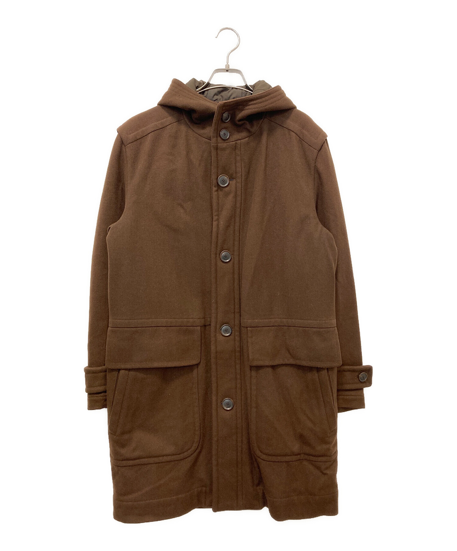 HUGO BOSS ヒューゴボス ダッフルコート メンズ 【古着】【中古】 中古・古着通販】HUGO BOSS (ヒューゴ ボス) フード付コート ブラウン