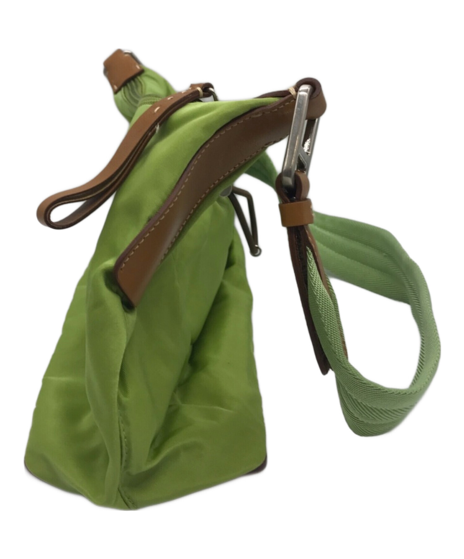 PRADA グリーン ナイロン ショルダーバッグ