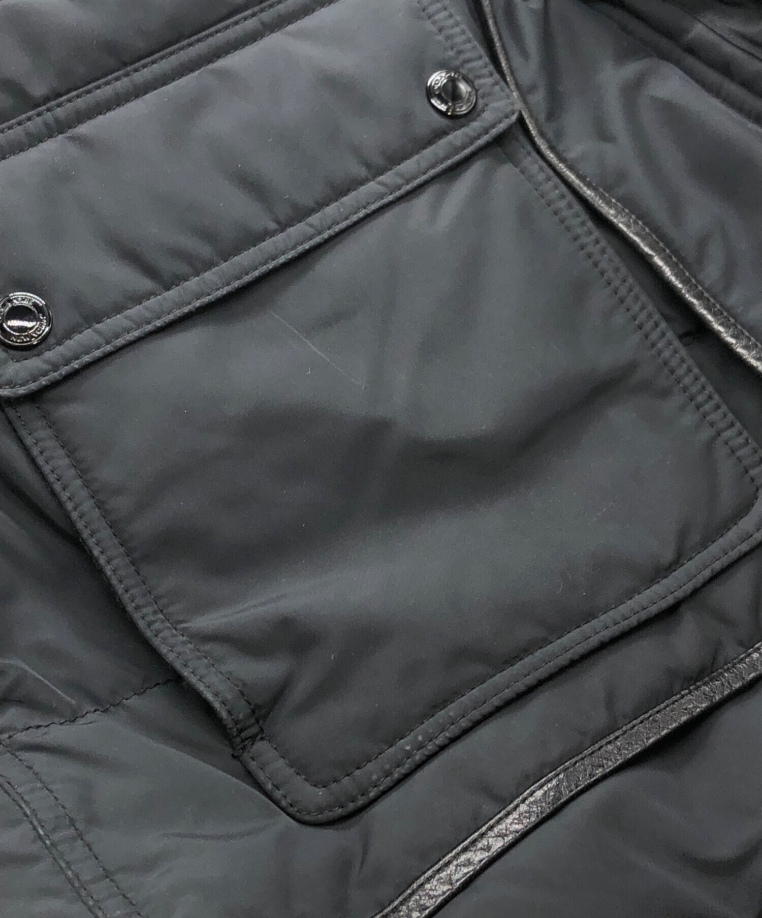 中古・古着通販】COACH (コーチ) レザー切替ダウンジャケット ブラック