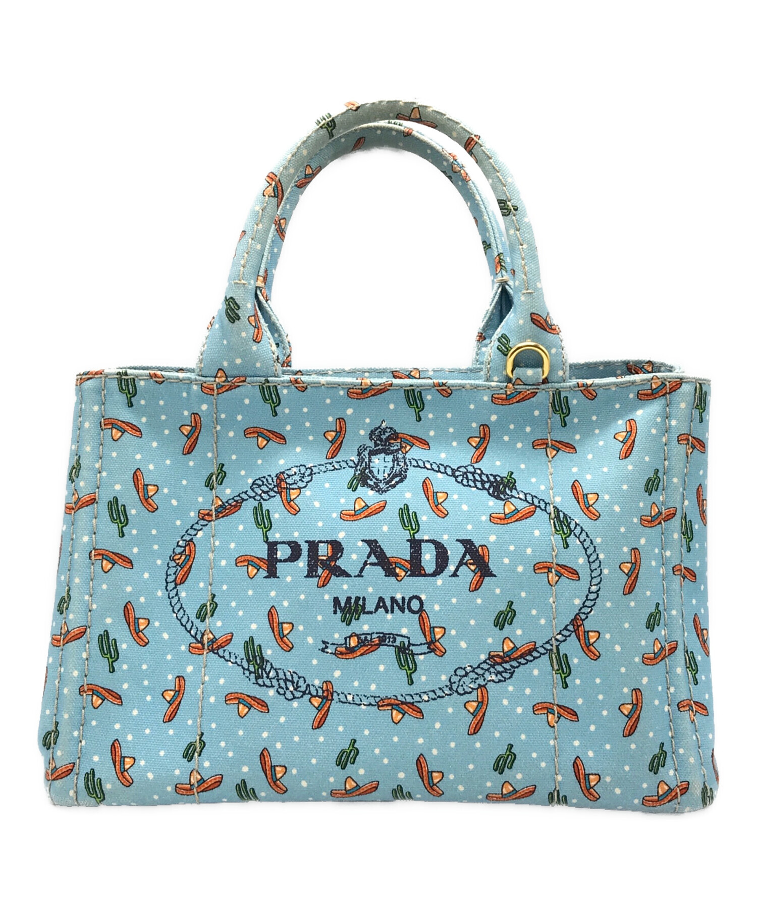 中古・古着通販】PRADA (プラダ) カナパ 2WAYバッグ ブルー サイズ 