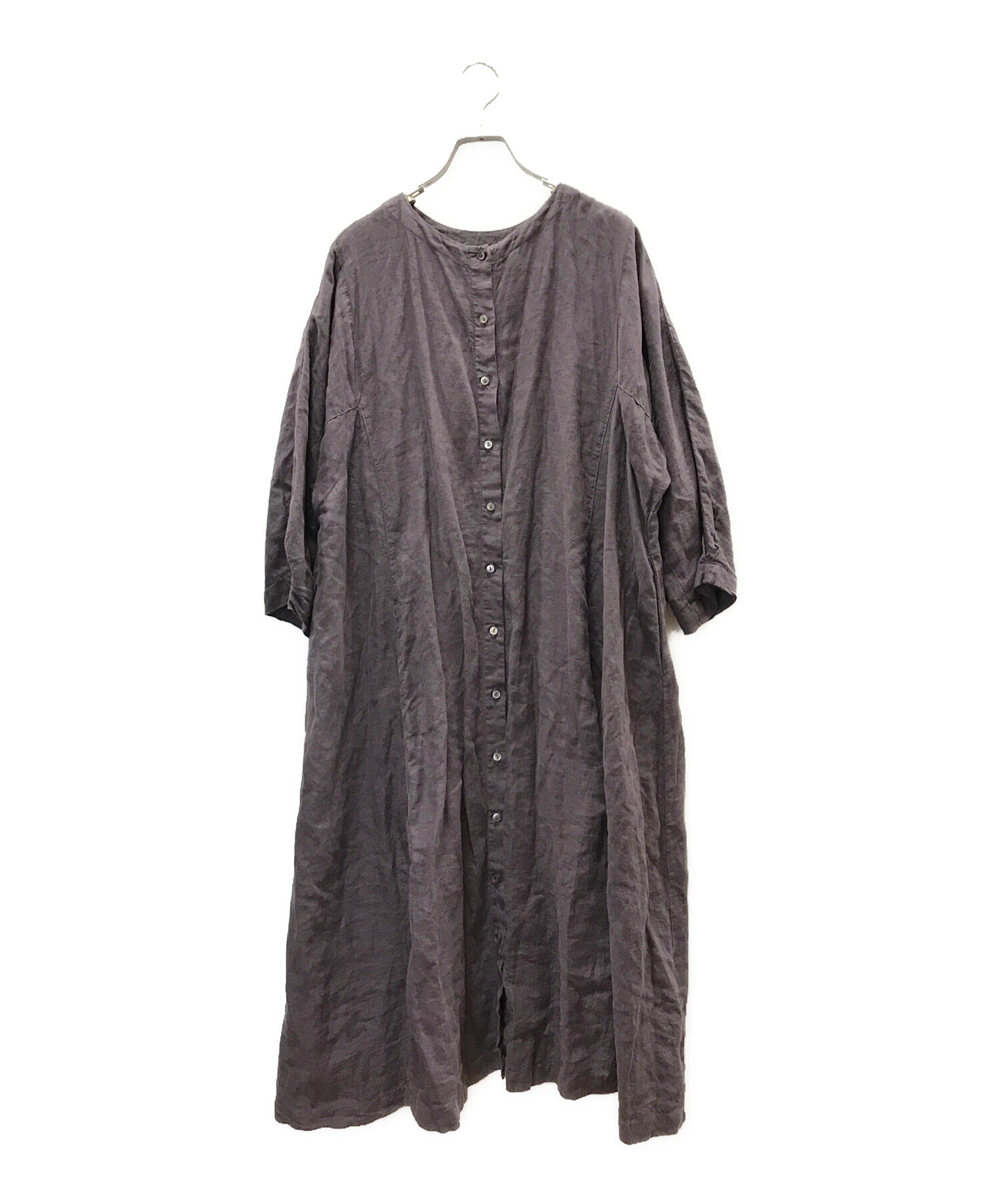 nest robe / ネストローブ リネン スリット オープンカラー シャツ