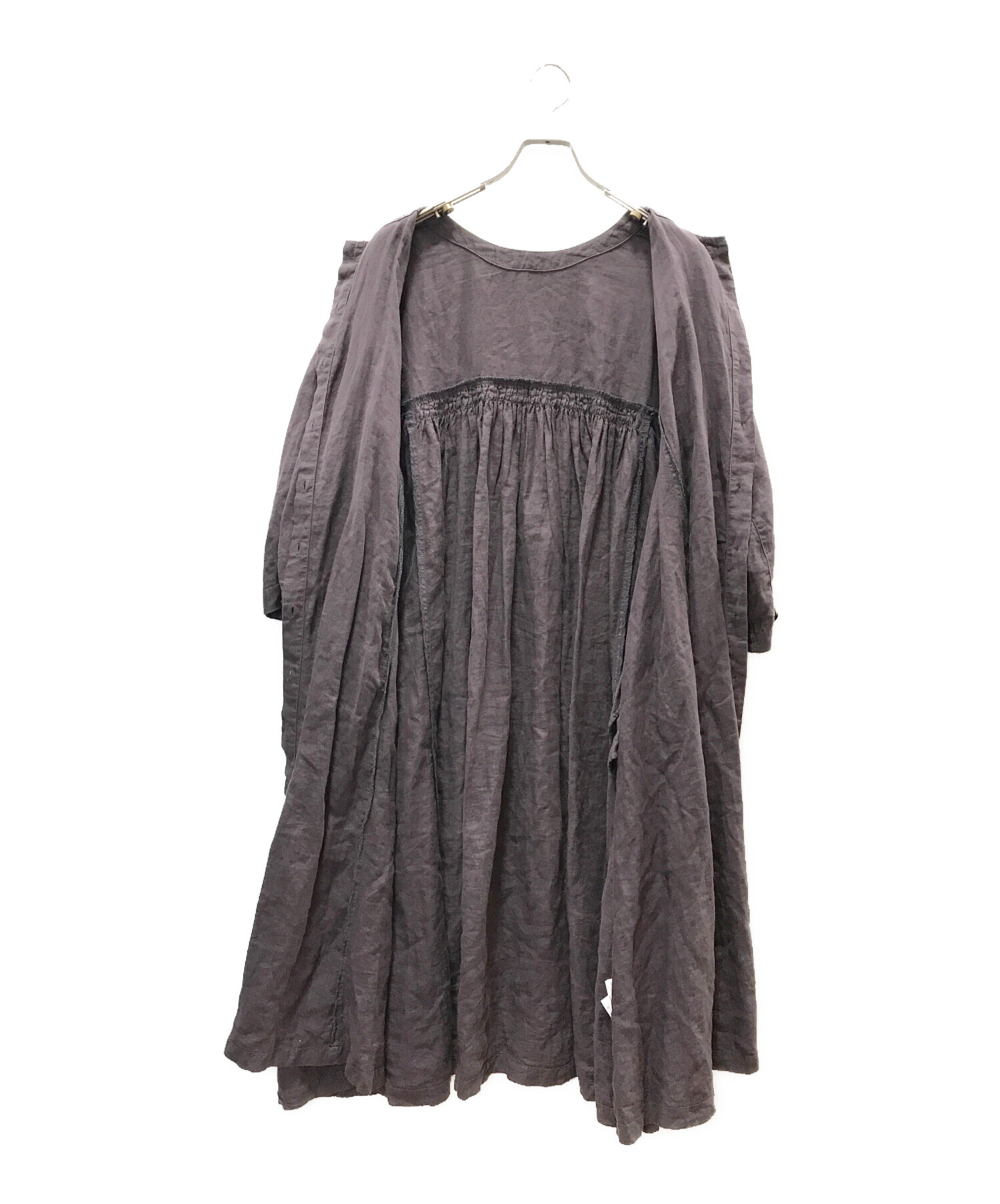 定価4.1万】ネストローブ nest Robe *高密度リネン2wayドレス*Fロング