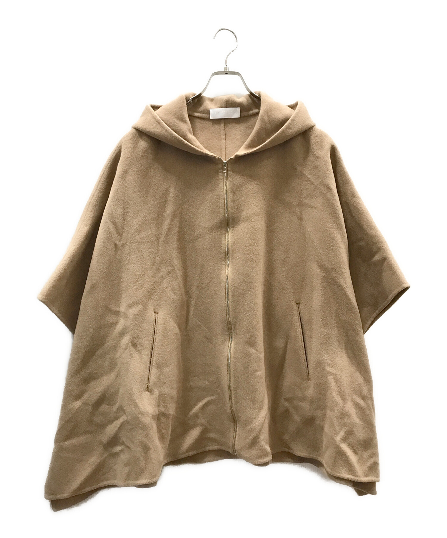 【未使用品級】AP STUDIO ポンチョパーカー　コットン　茶色　フリー 中古・古着通販】AP STUDIO (エーピーストゥディオ) ダブルフェイス