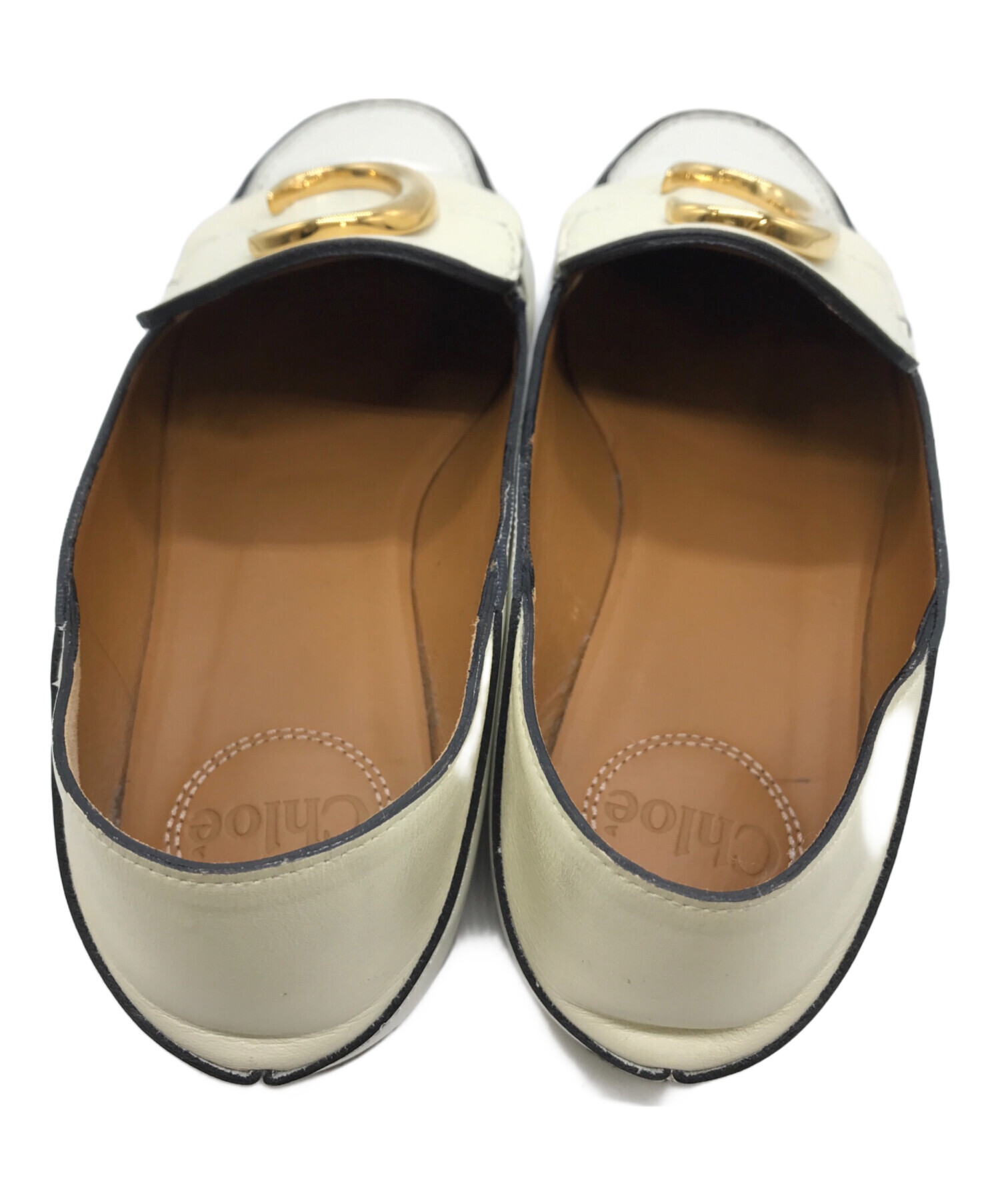 中古・古着通販】Chloe (クロエ) レザー ローファー アイボリー