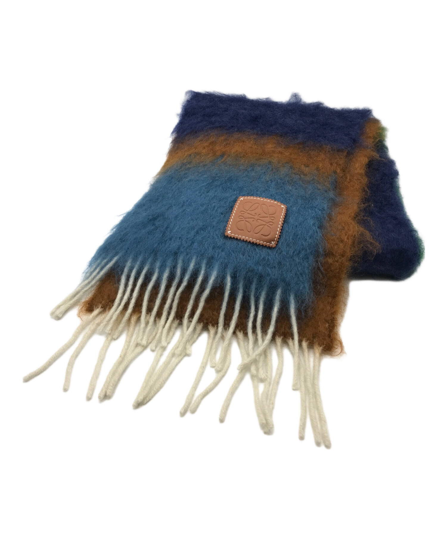 【セール】LOEWE ロエベ　アナグラム ストライプ モヘアブランケット　超美品 LOEWE ロエベ ブランケット STRIPE BLANKET ストライプ モヘア