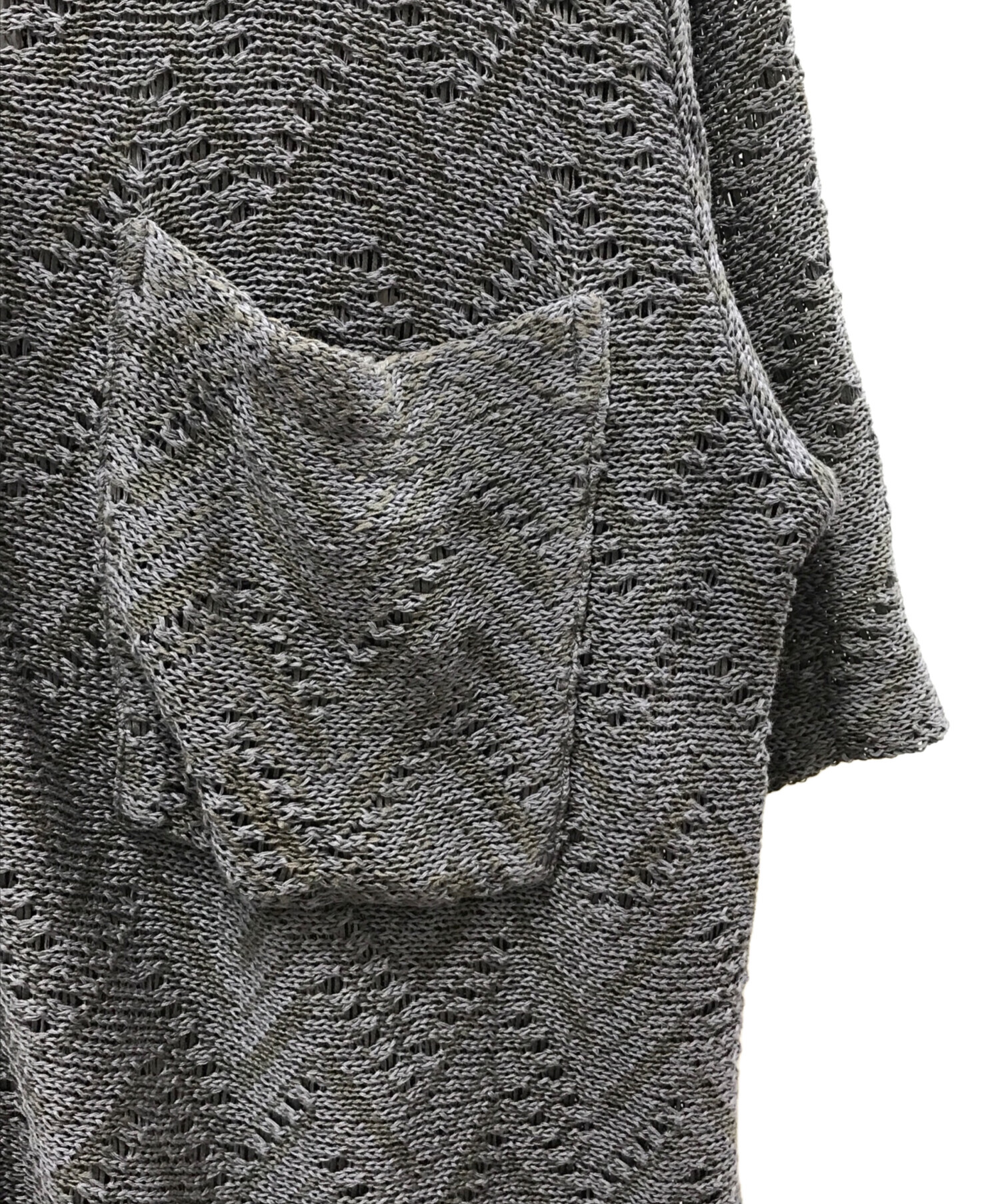 中古・古着通販】YOKE (ヨーク) HERRINGBONE MESH SHIRT S/S グレー
