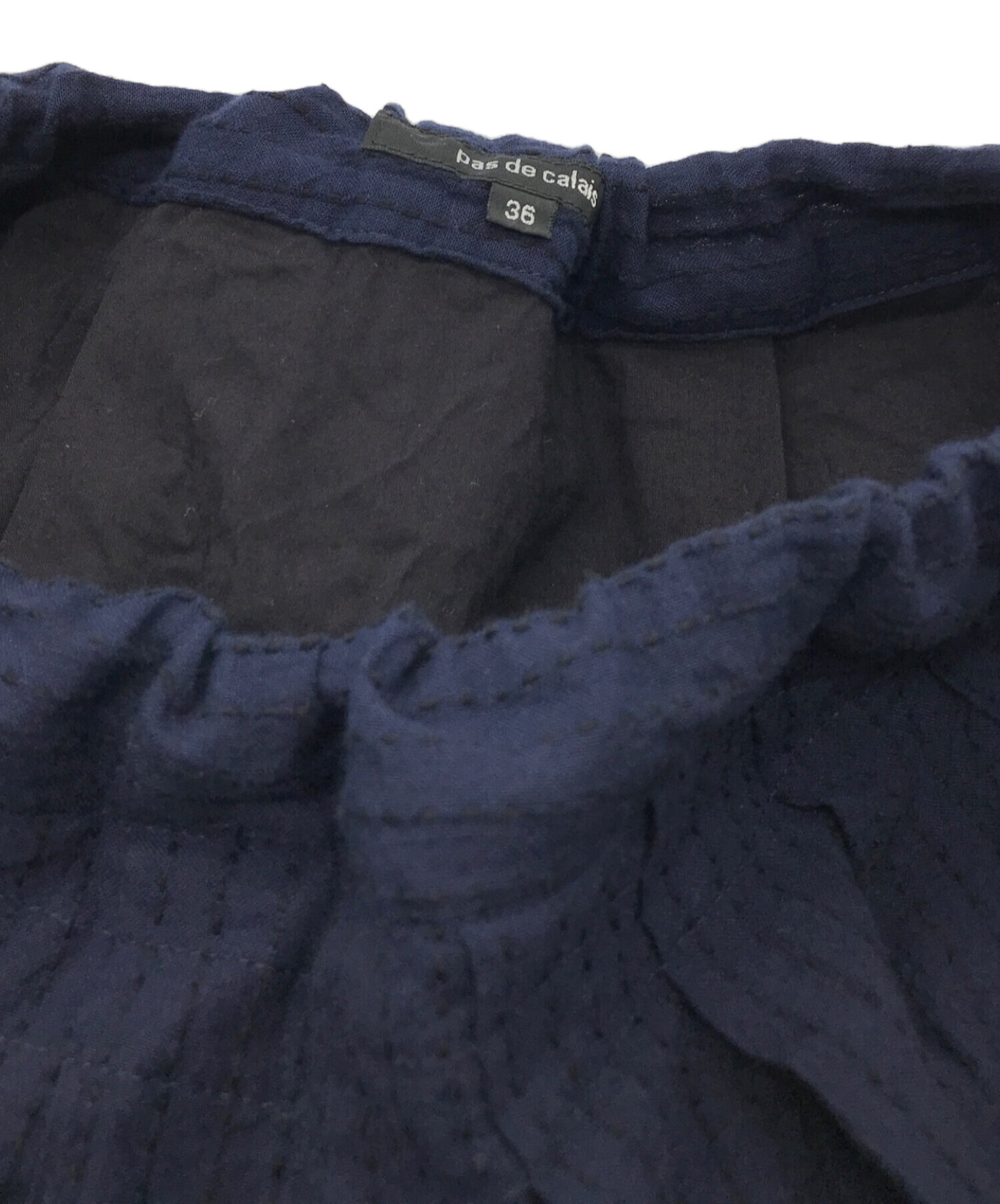 中古・古着通販】pas de calais (パドカレ) ストライプ刺繍コットン