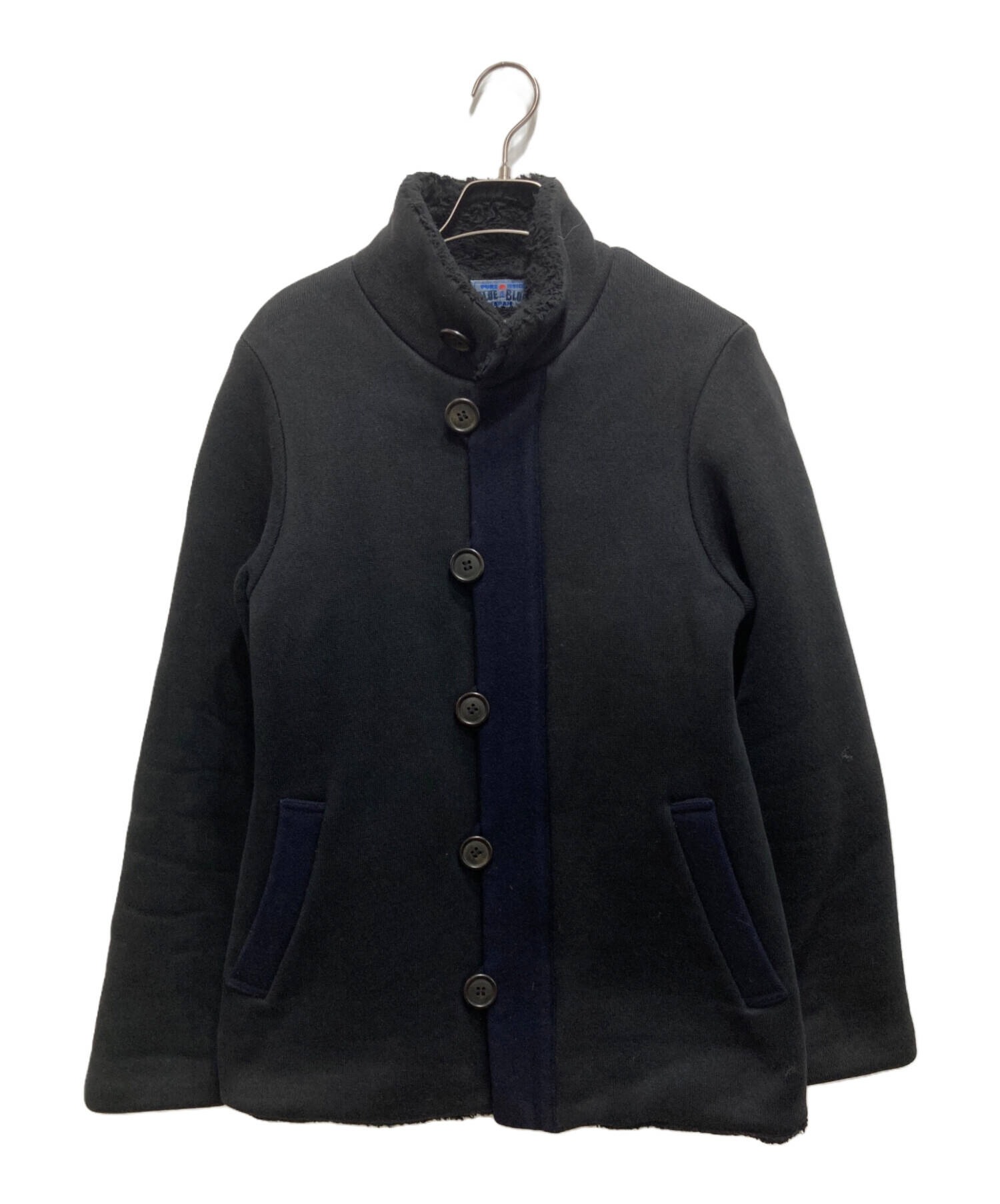 ブルーブルー ヘビースウェットコート デッキジャケット ブラック 2サイズ 中古・古着通販】BLUE BLUE (ブルーブルー) ヘビースウェット