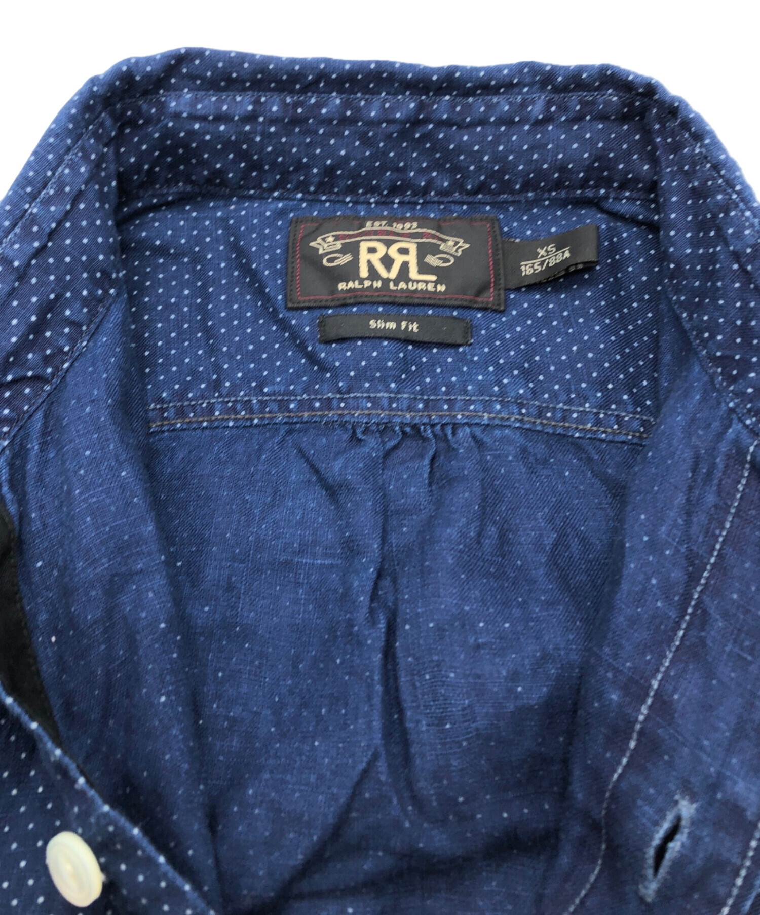 中古・古着通販】RRL (ダブルアールエル) ドットシャツ インディゴ
