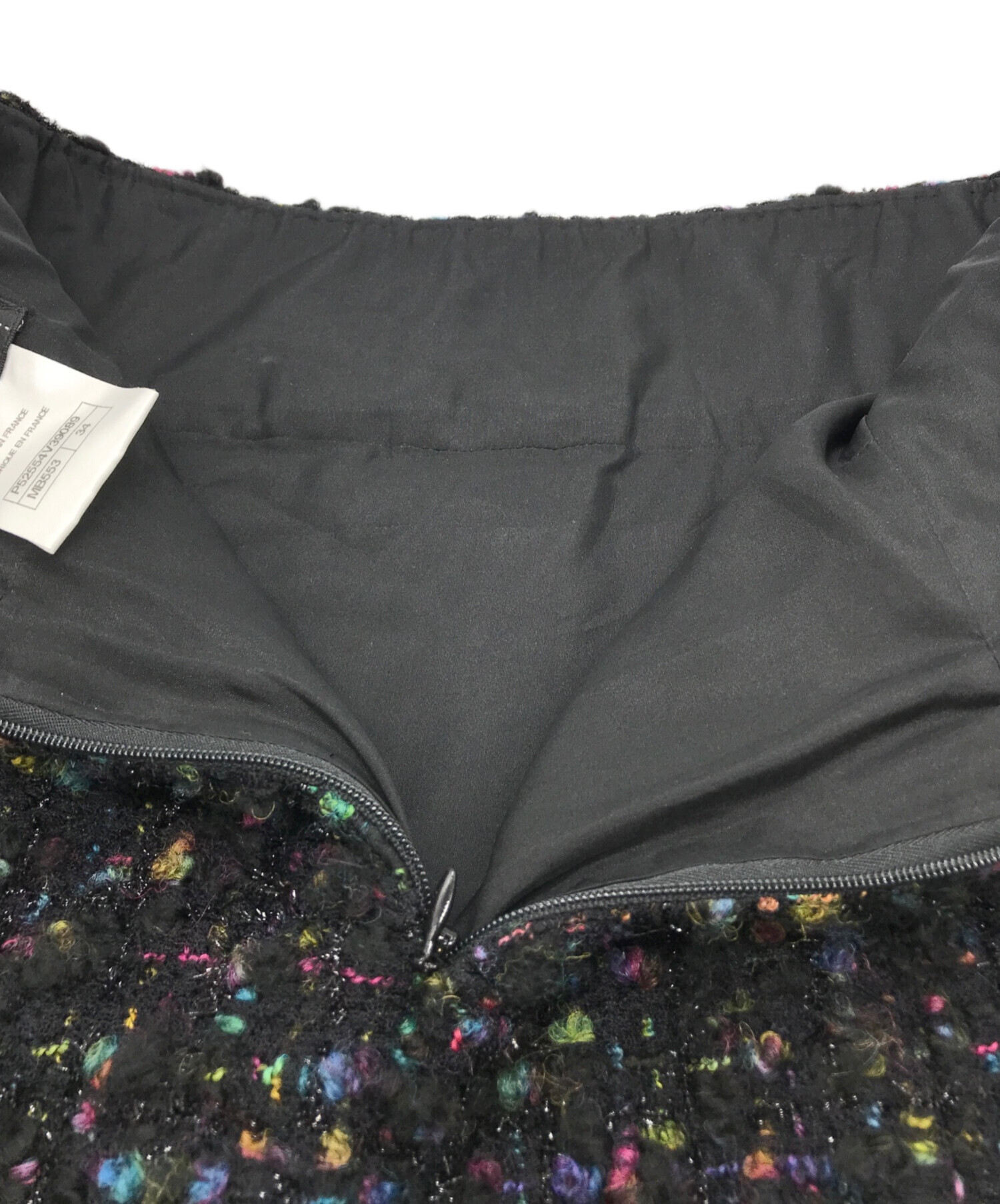 中古・古着通販】CHANEL (シャネル) ツイードスカート ブラック サイズ