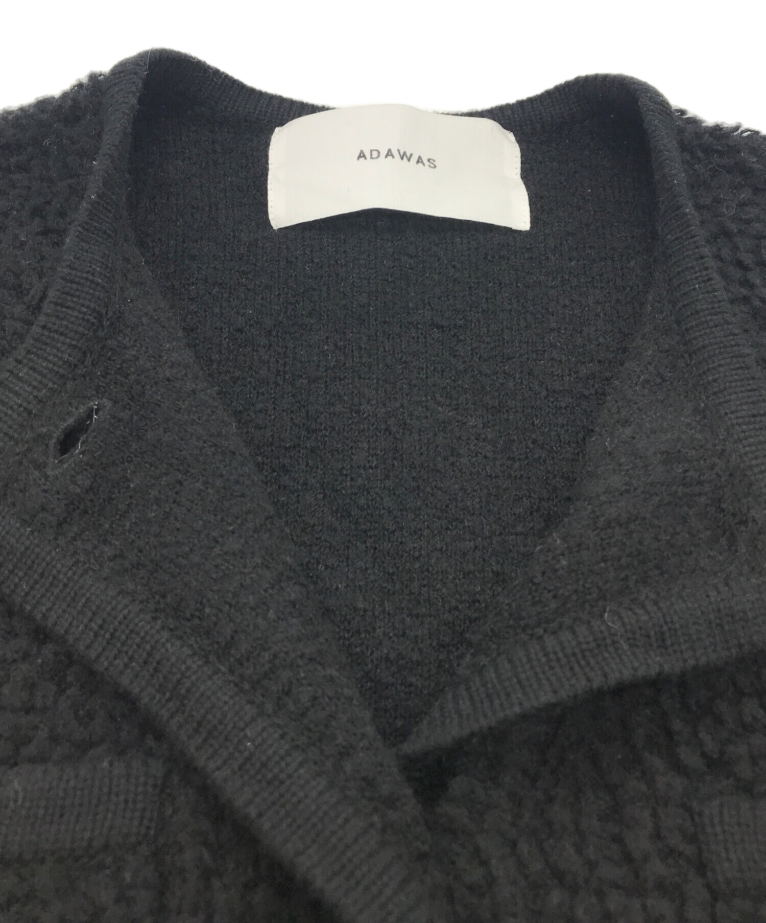 中古・古着通販】ADAWAS (アダワス) LOOP KNITTED VEST ブラック