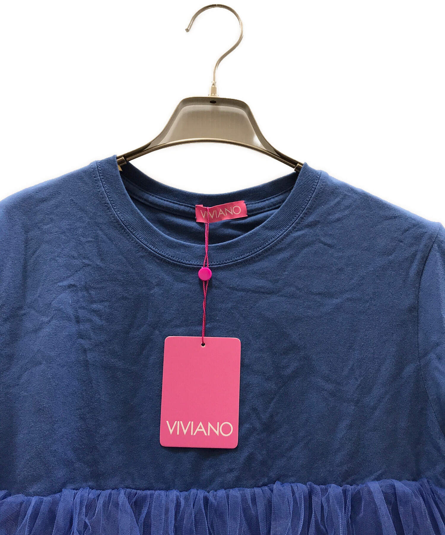 中古・古着通販】VIVIANO (ヴィヴィアーノ) Asymmetric Tulle T-shirt