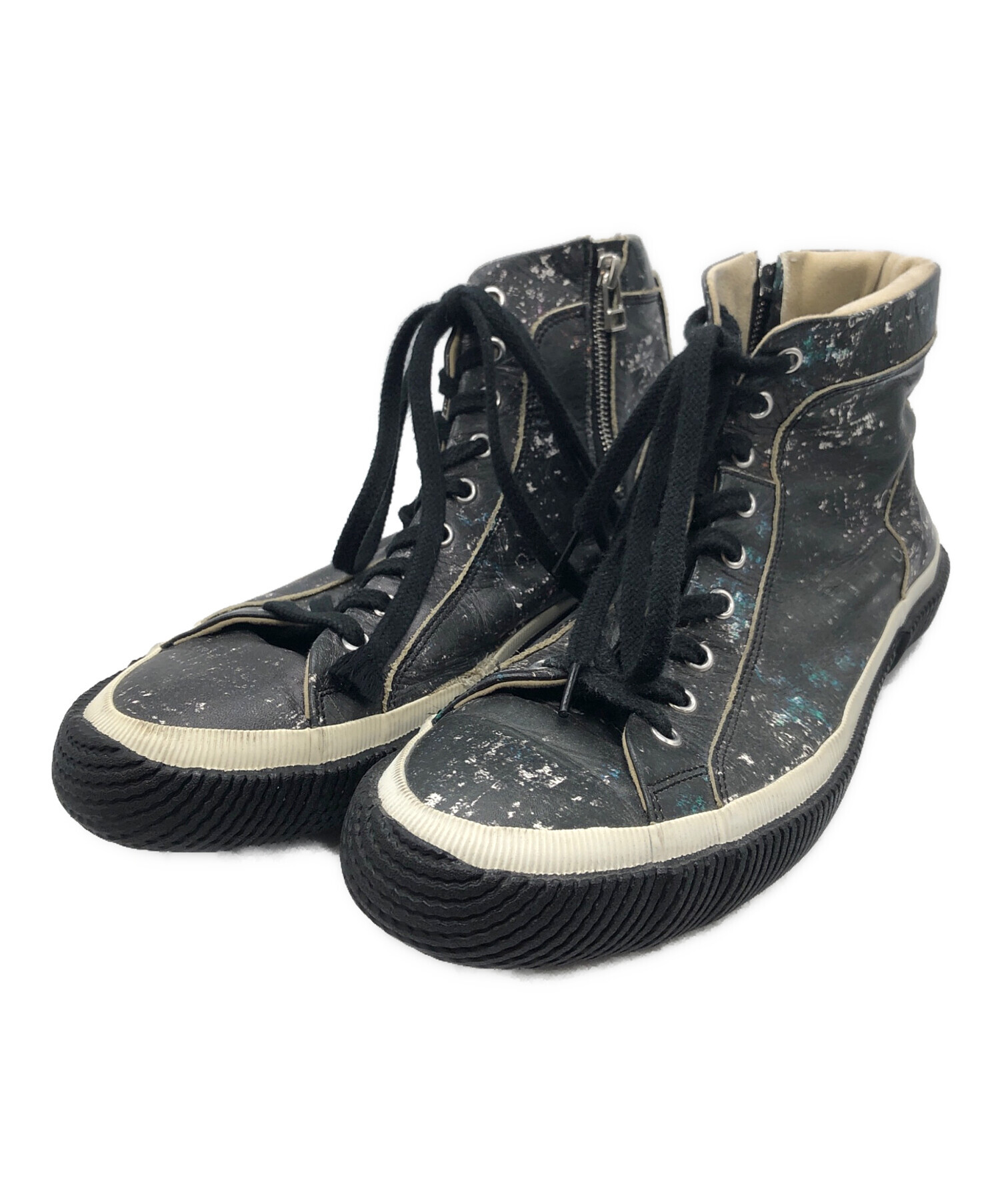 中古・古着通販】GROUND Y (グラウンドワイ) LEATHER SMOOTH HIGH-TOP 