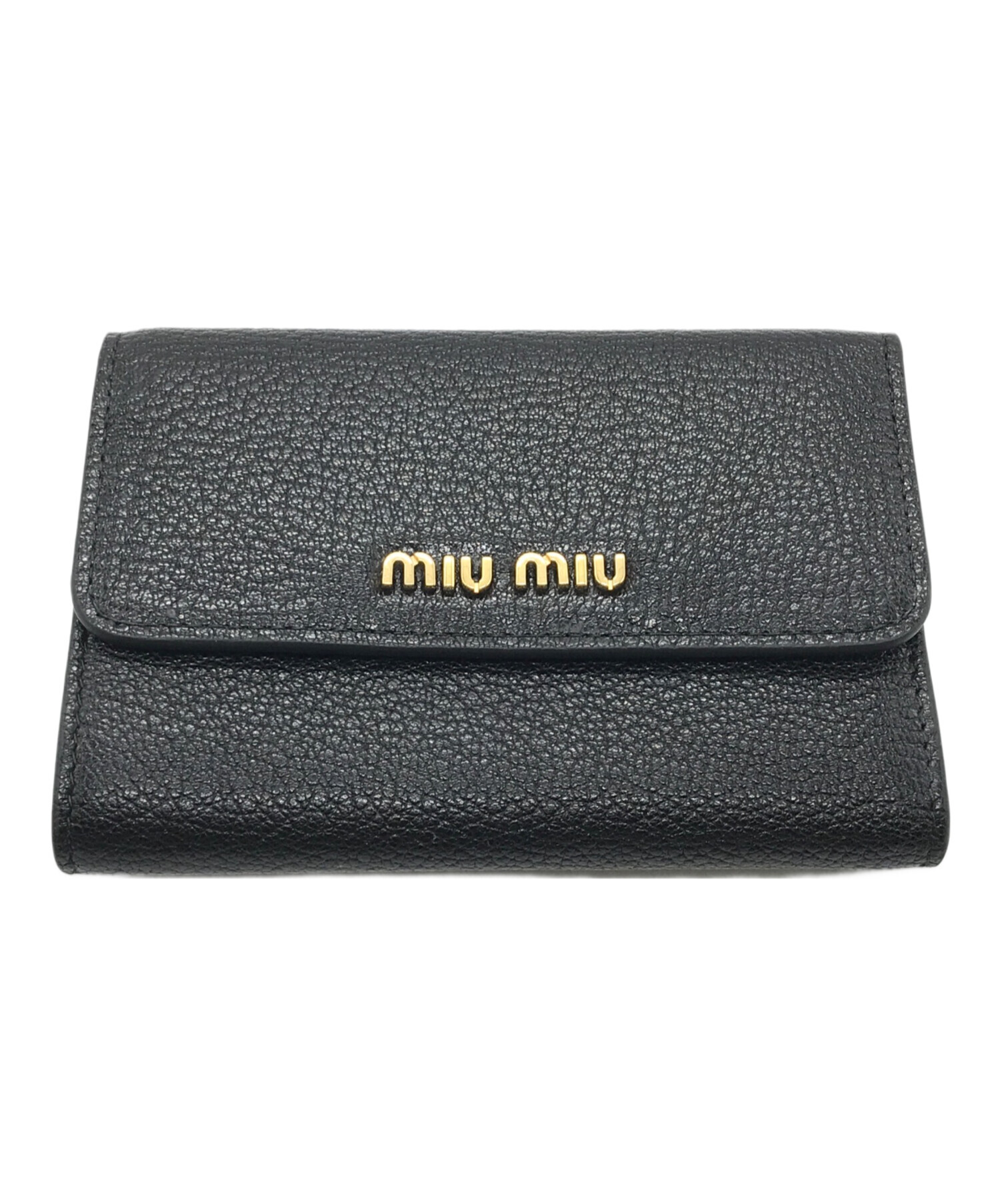 miu miu ブラック 二つ折り財布 希少・箱付き】miu miu 二つ折り財布