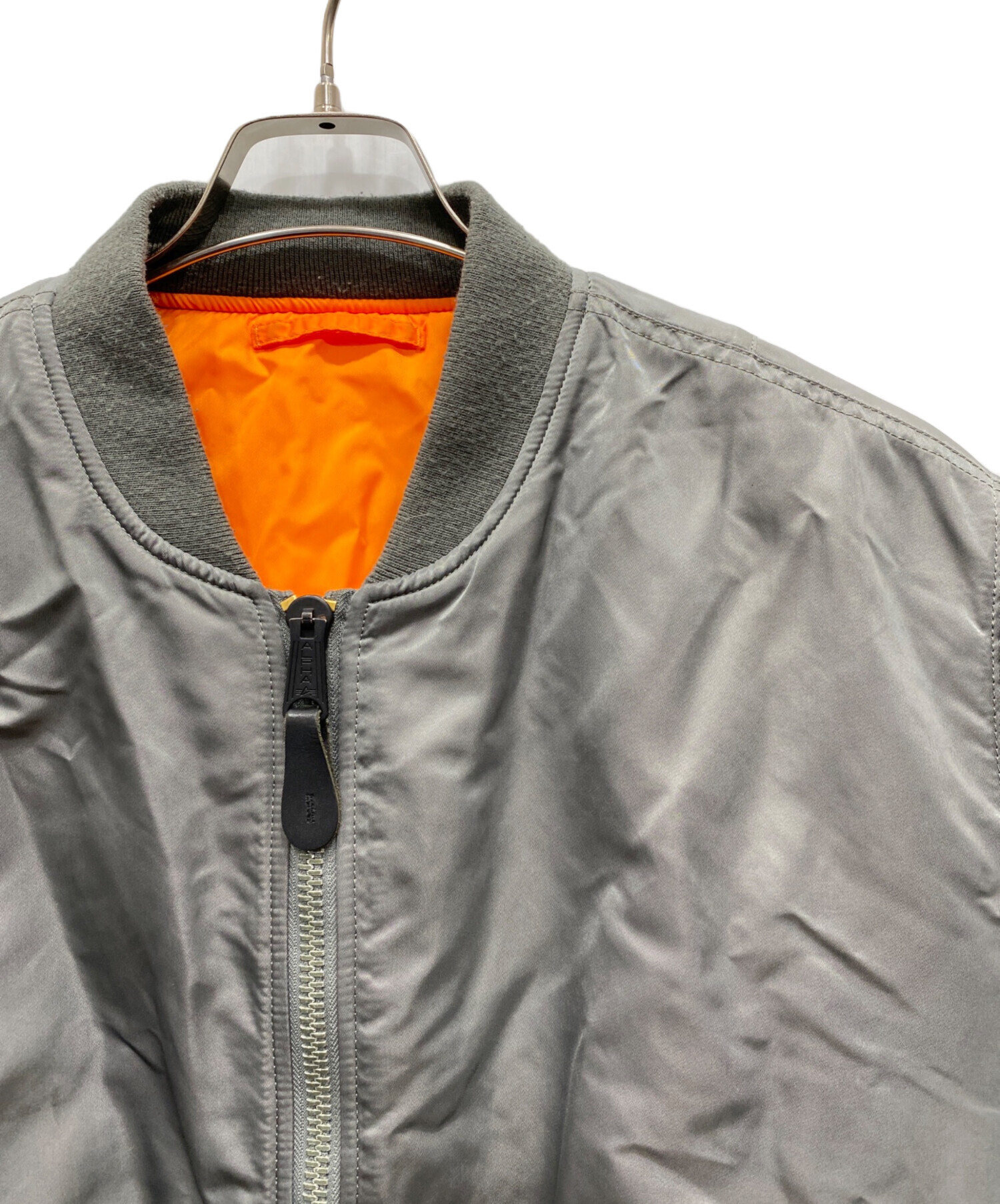 美品☆希少XL】ALPHA 着脱 パーカーフード付き 中綿 MA-1 グリーン 美