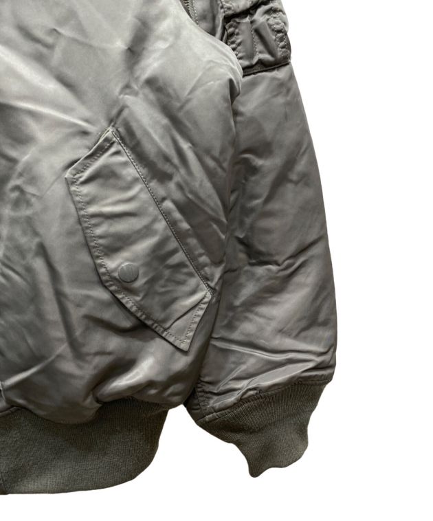 美品☆希少XL】ALPHA 着脱 パーカーフード付き 中綿 MA-1 グリーン 美