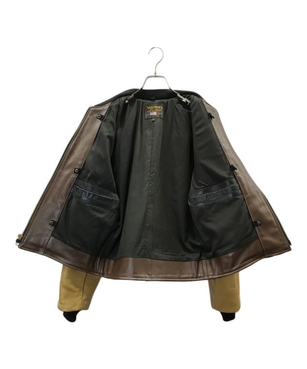 中古・古着通販】VANSON (バンソン) TJV レザースタジャン ブラウン