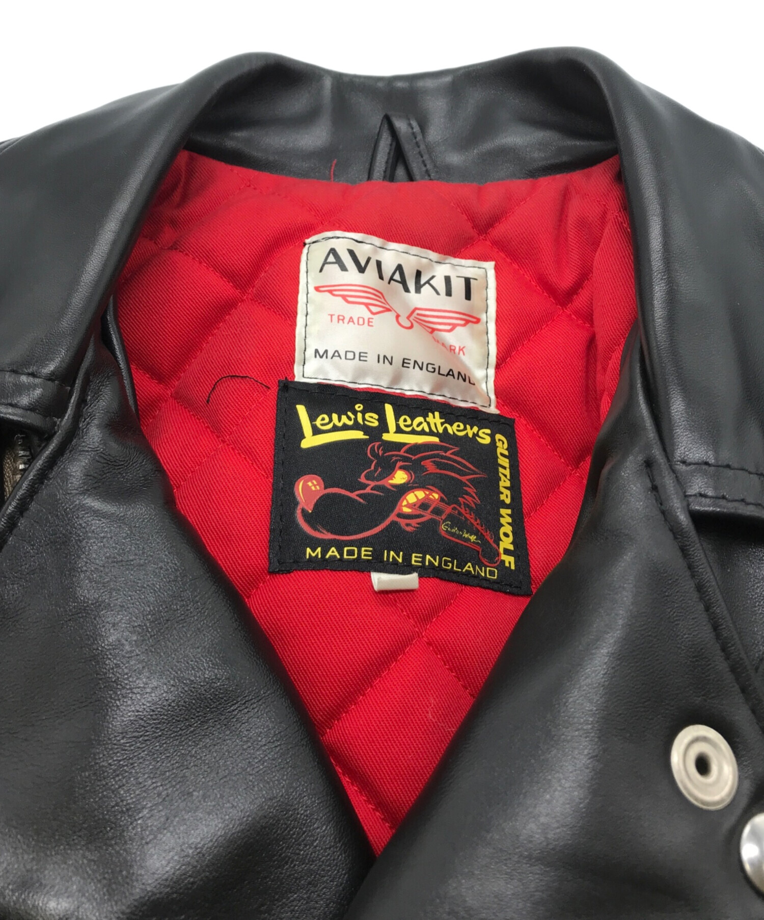 wolf ウルフレザー ダブルライダースジャケット 32インチ WOLF