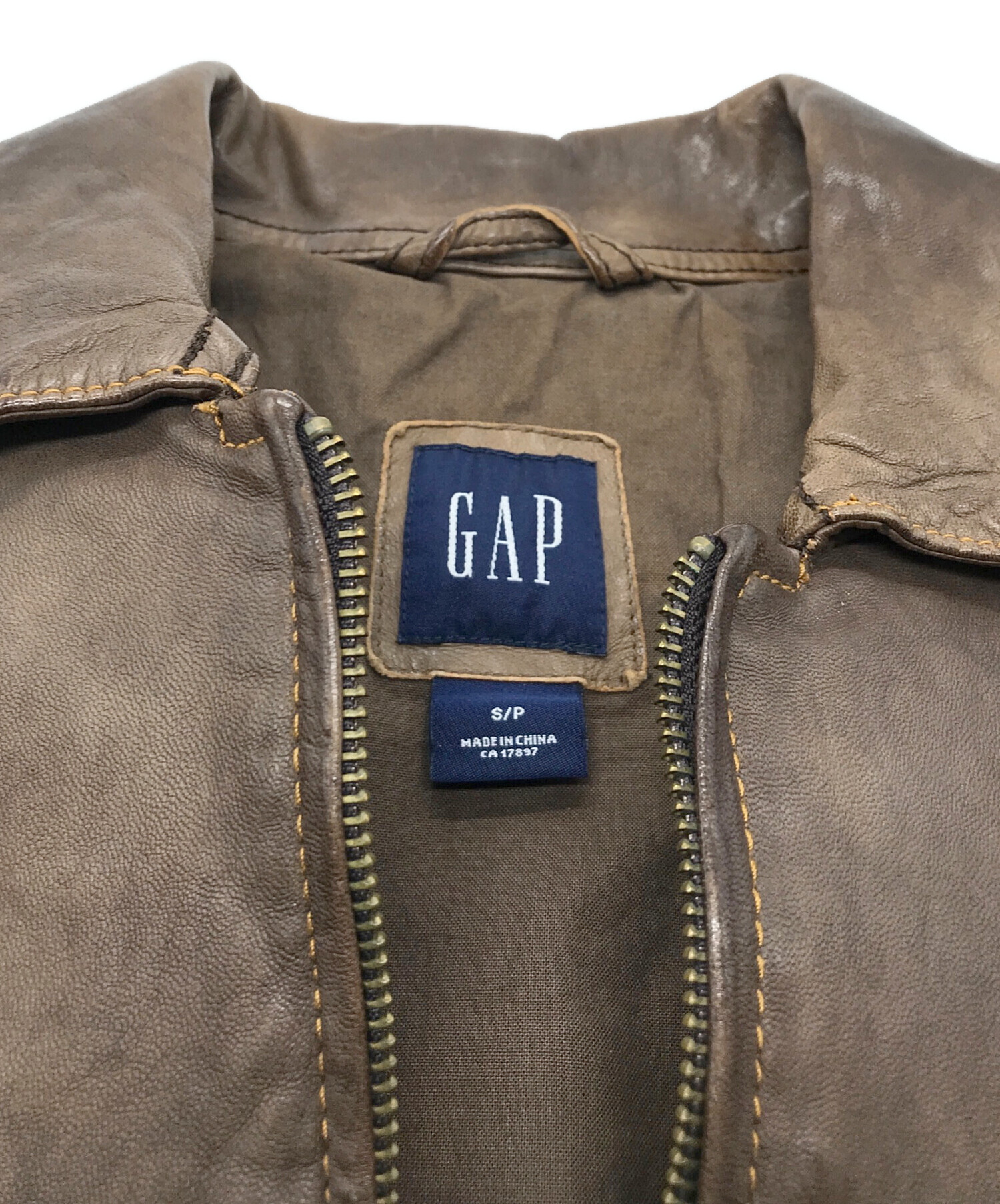 中古・古着通販】GAP (ギャップ) レザージャケット ブラウン サイズ:S 